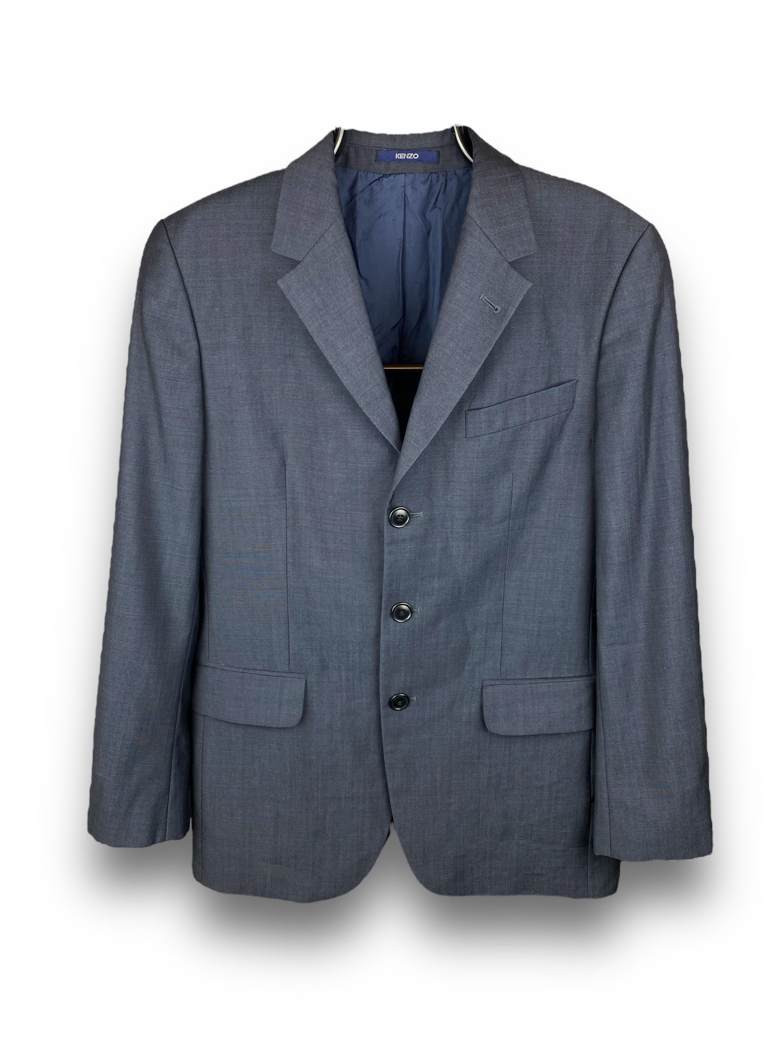 Kenzo navy wool suit jacket luxury premium brand