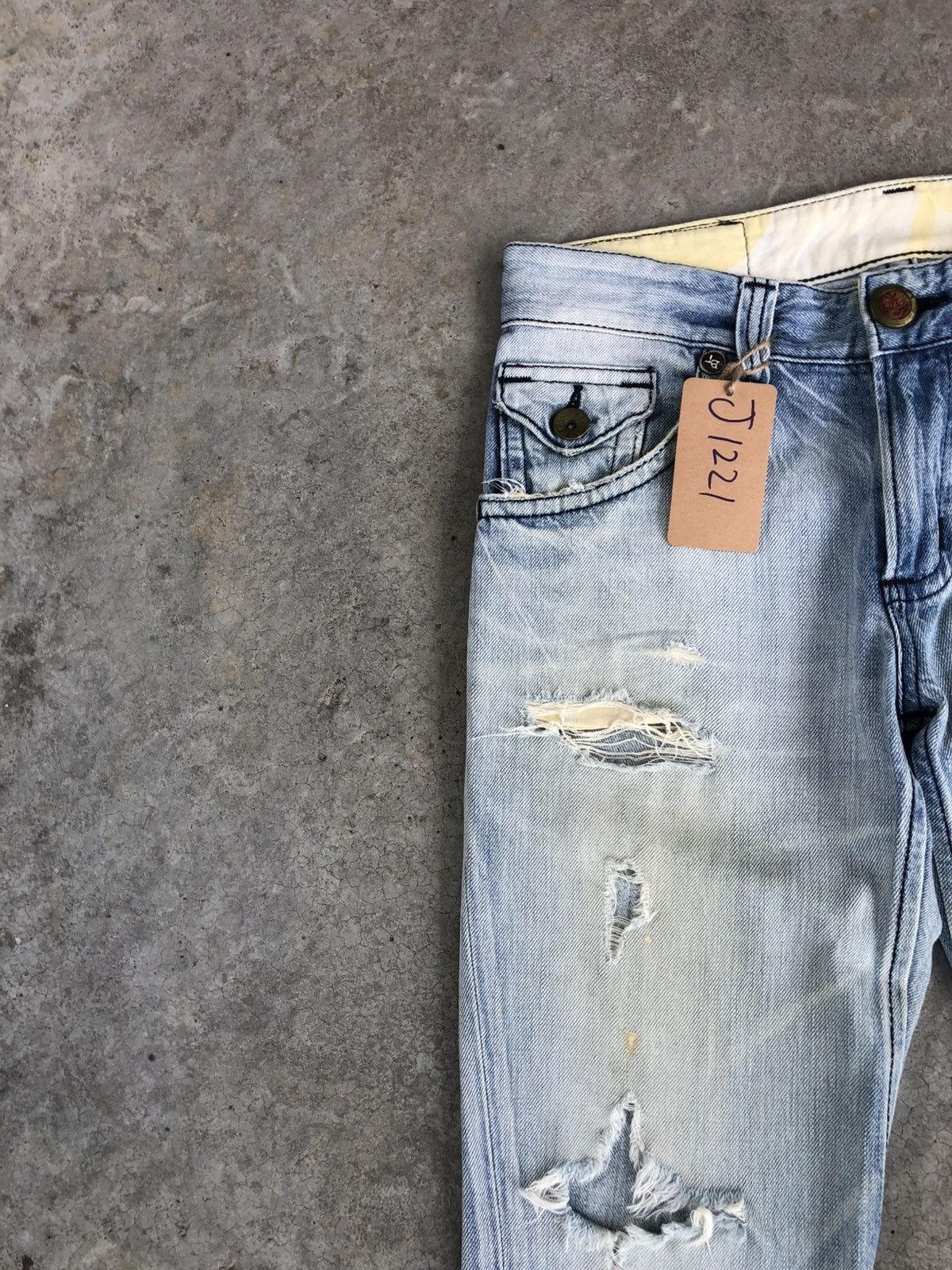 Who Decides War Japanese Edwin Blue Trip Flared Jeans Mud Wash Distressed Size US 32 / EU 48 - 4 Thumbnail