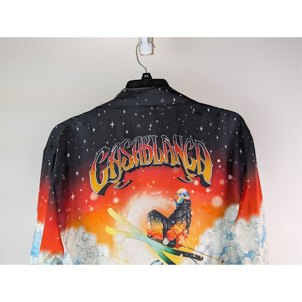 Casablanca o1rshd1 Cuban Collar Long Sleeve Shirt in Ski Lake Size US L / EU 52-54 / 3 - 11 Thumbnail