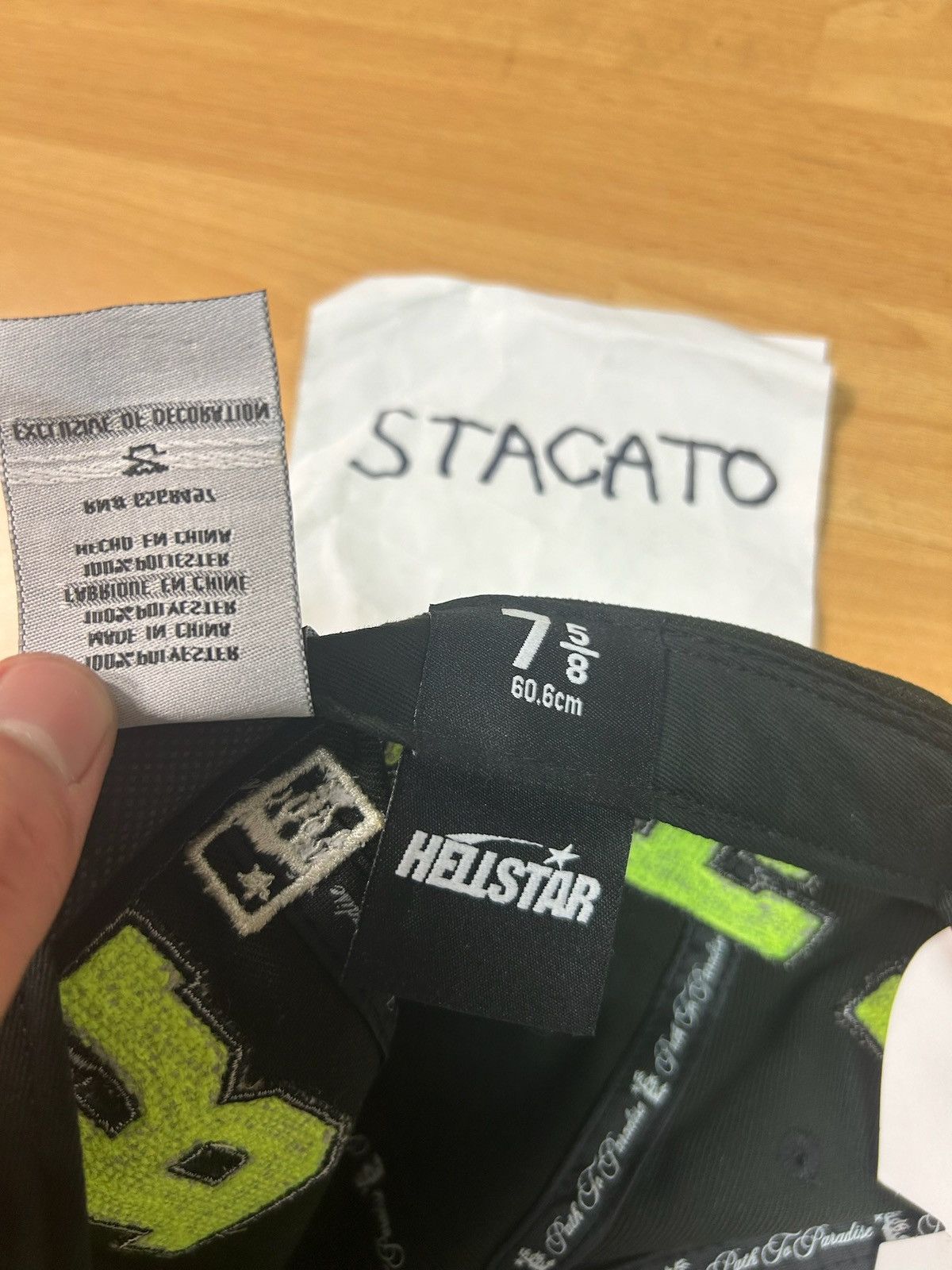 HELLSTAR Hellstar Fitted Hat Chenille Patch Black/Green size 7 5/8” Size ONE SIZE - 7 Thumbnail