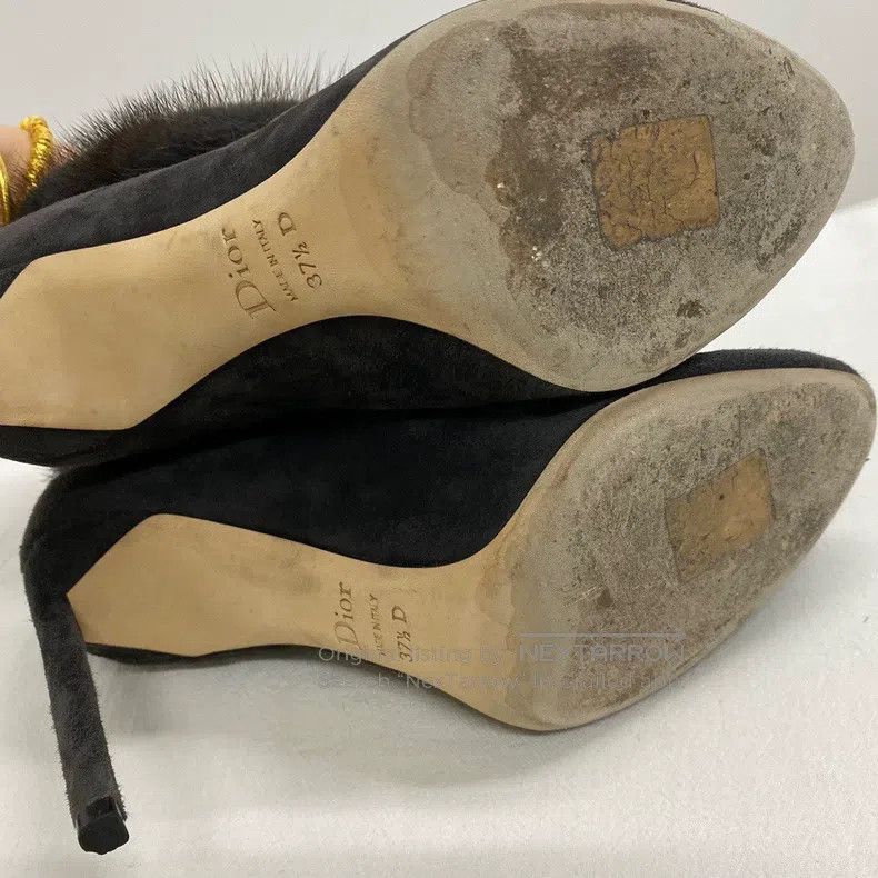 Dior Dior Suede with mink women's high-heeled boots Size US 7 / IT 37 - 8 Thumbnail