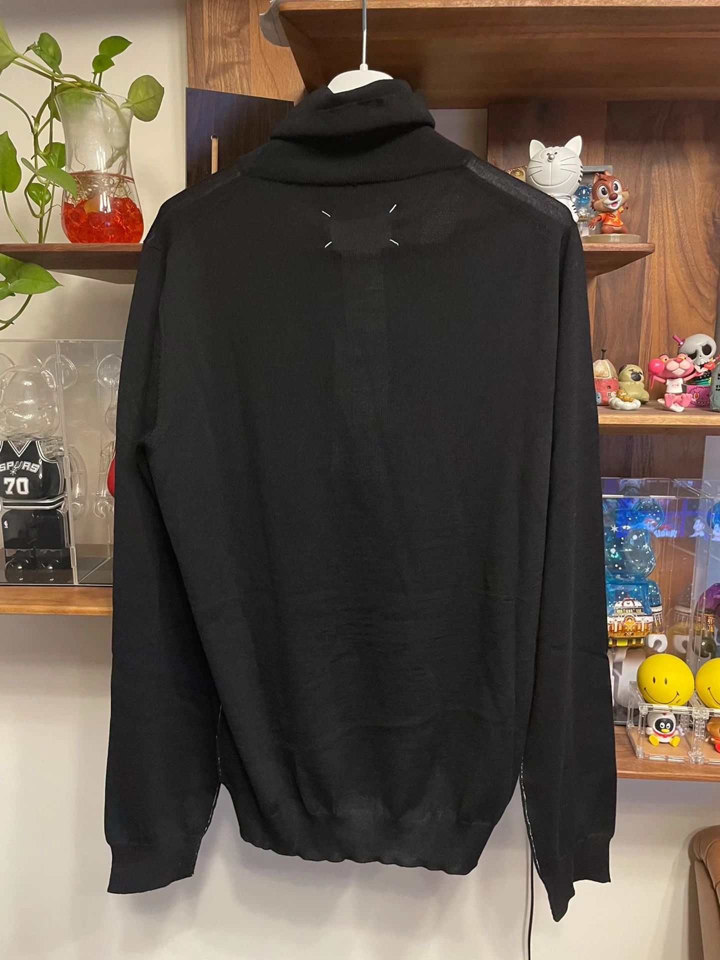 Maison Margiela Maison Margiela New Black Topstitched Wool T-neck Sweater XL Size US XL / EU 56 / 4 - 2 Thumbnail