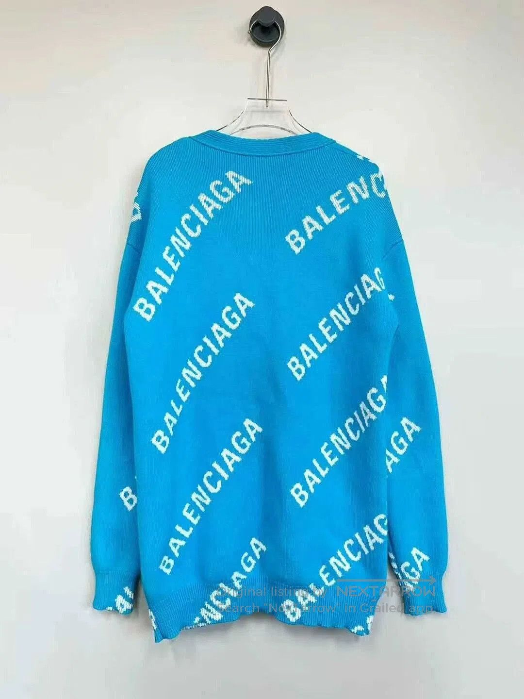 Balenciaga Balenciaga Blue Logo Knit Cardigan Coat. Size US XS / EU 42 / 0 - 2 Thumbnail