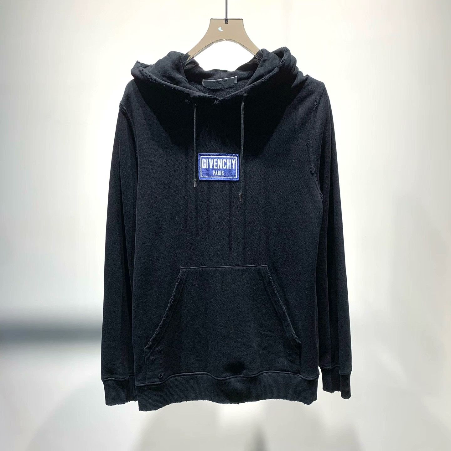 Givenchy Givenchy Distressed Black Hoodie XS Men Size US XS / EU 42 / 0 - 1 Thumbnail