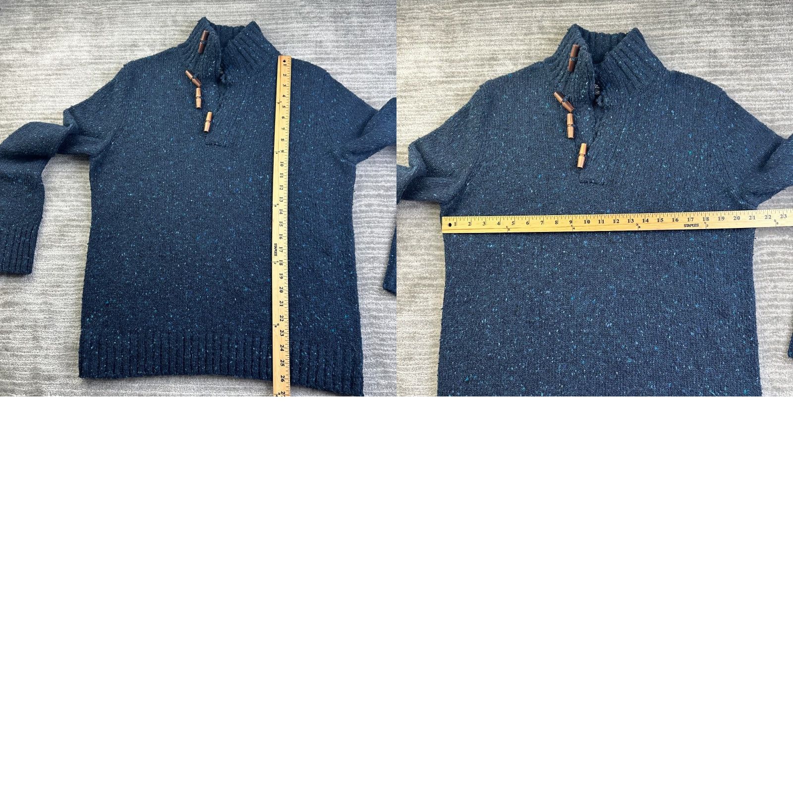 Banana Republic Banana Republic Sweater Mens Large Blue Wool Blend Mock Neck Size US L / EU 52-54 / 3 - 8 Thumbnail
