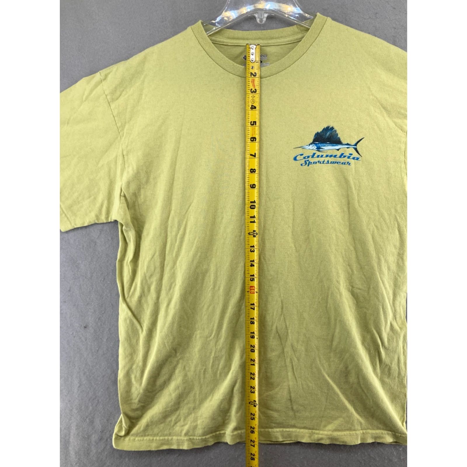 Vintage Columbia Mens T-Shirt Large Yellow Saltwater Gamefish Fishing Size US L / EU 52-54 / 3 - 4 Thumbnail