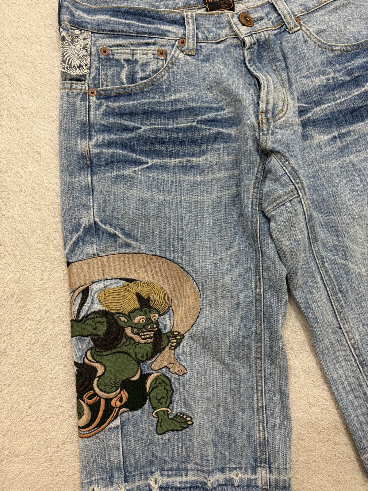Kapital 2000s karakuri traditional japan embroidery denim Y2k style Size US 32 / EU 48 - 6 Thumbnail