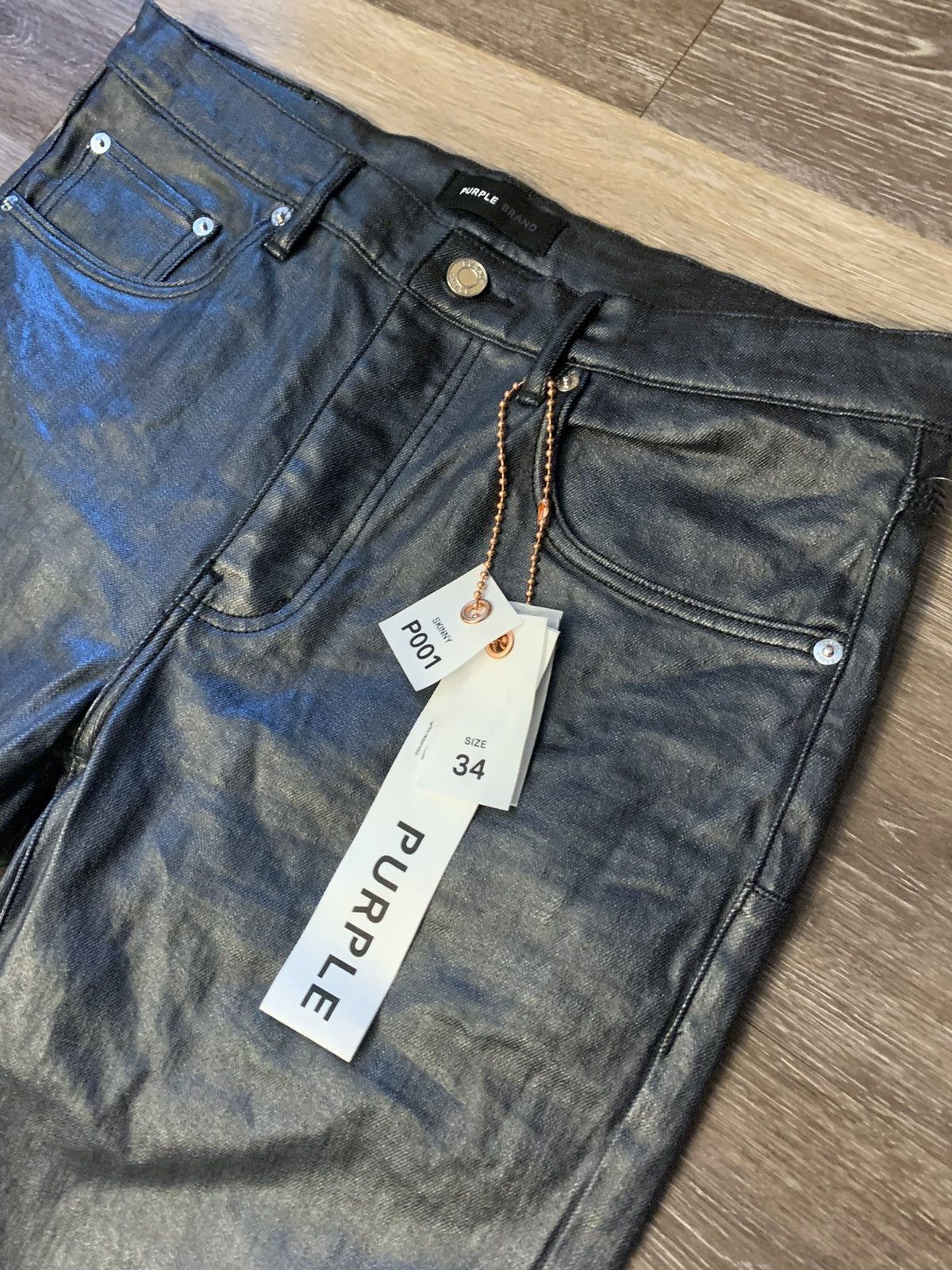 Purple Brand (34) Purple Brand Rockstar Leather Jeans All OG Never