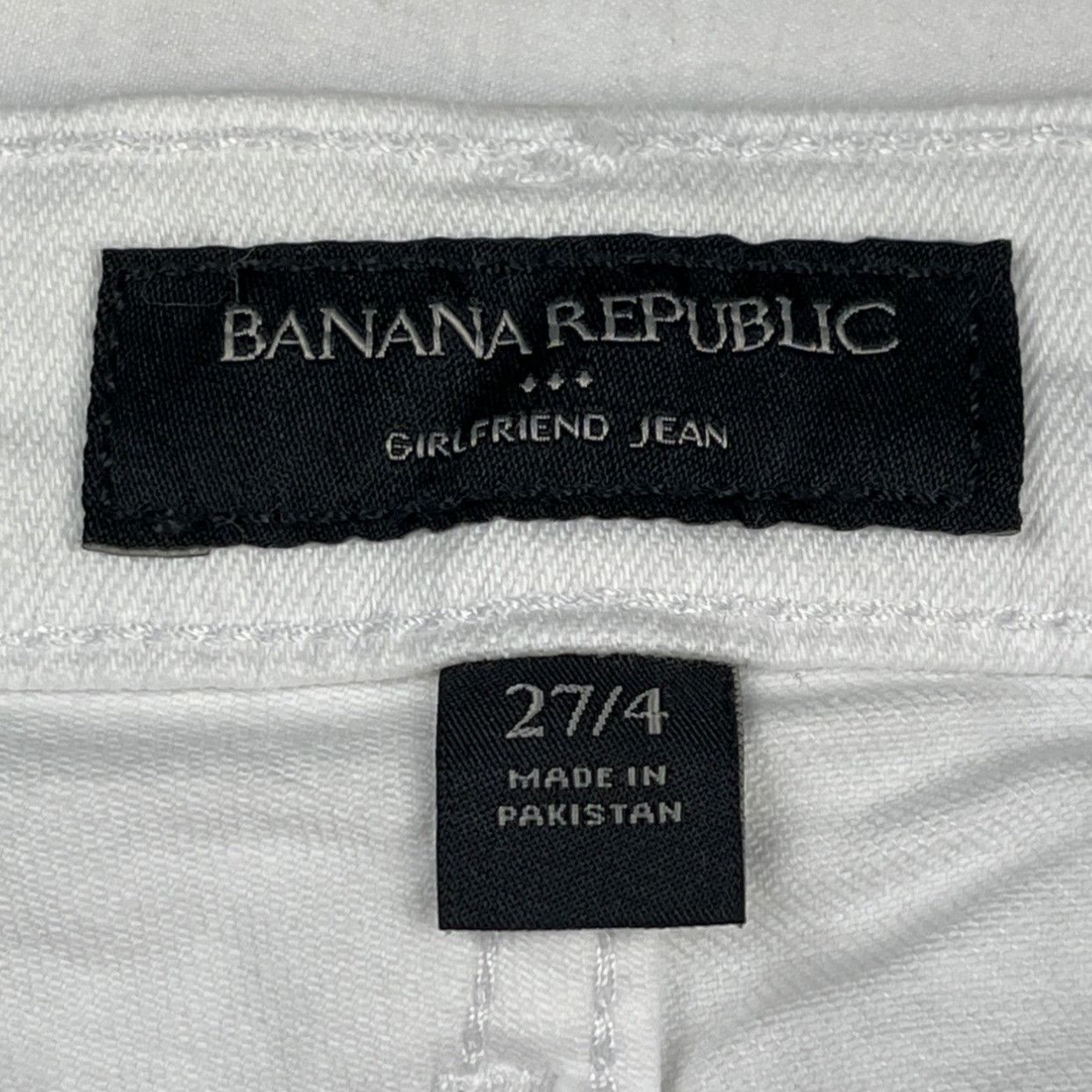 Banana Republic Banana Republic Women's White Pants/Girlfriend Jeans Sz 27/4 Size 27" / US 4 / IT 40 - 5 Thumbnail
