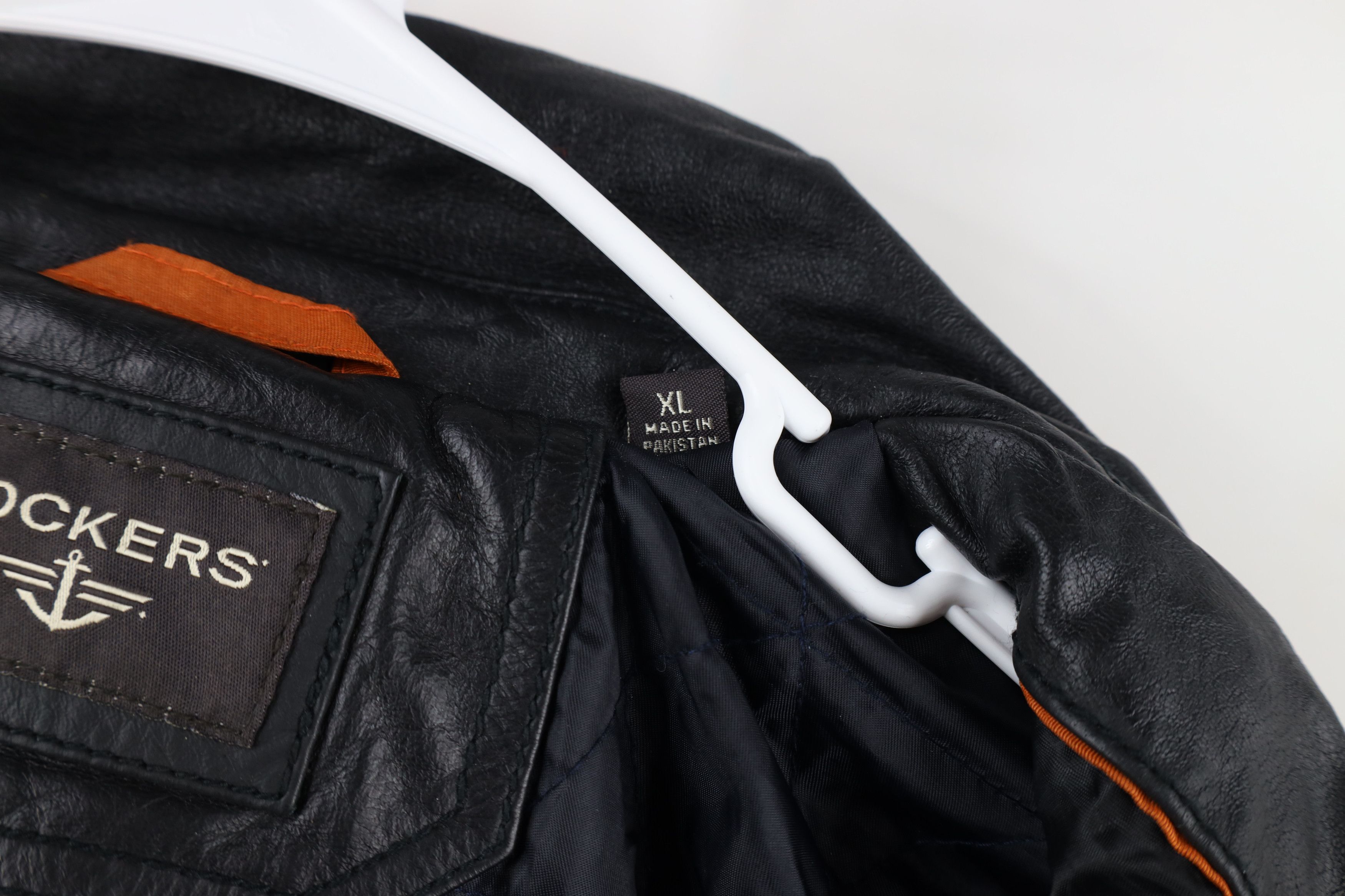 Dockers × Vintage Vintage Dockers Leather Quilted Full Zip Bomber Jacket Black Size US XL / EU 56 / 4 - 11 Thumbnail