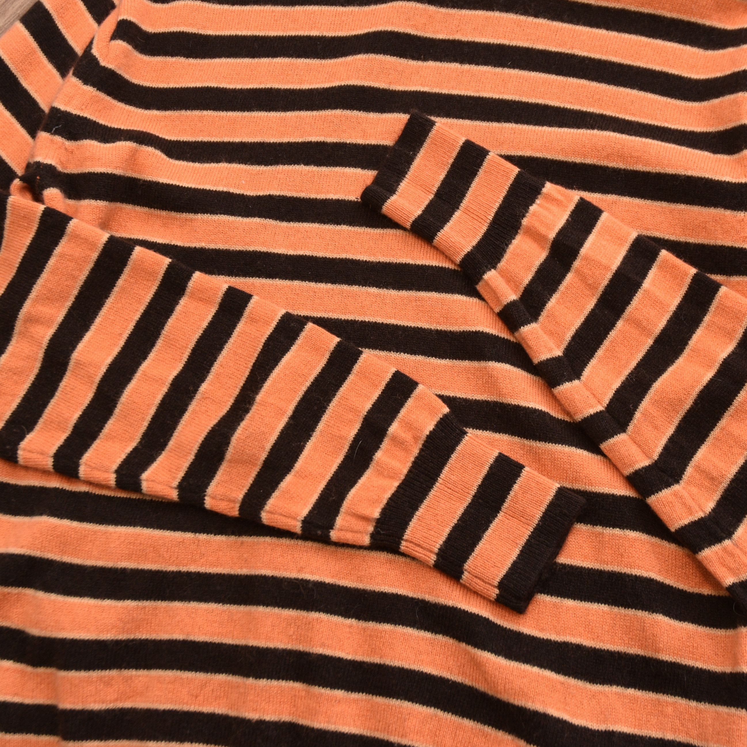 Marni × Uniqlo MARNI x UNIQLO Orange Striped 100% Cashmere Turtleneck Size XS / US 0-2 / IT 36-38 - 7 Thumbnail