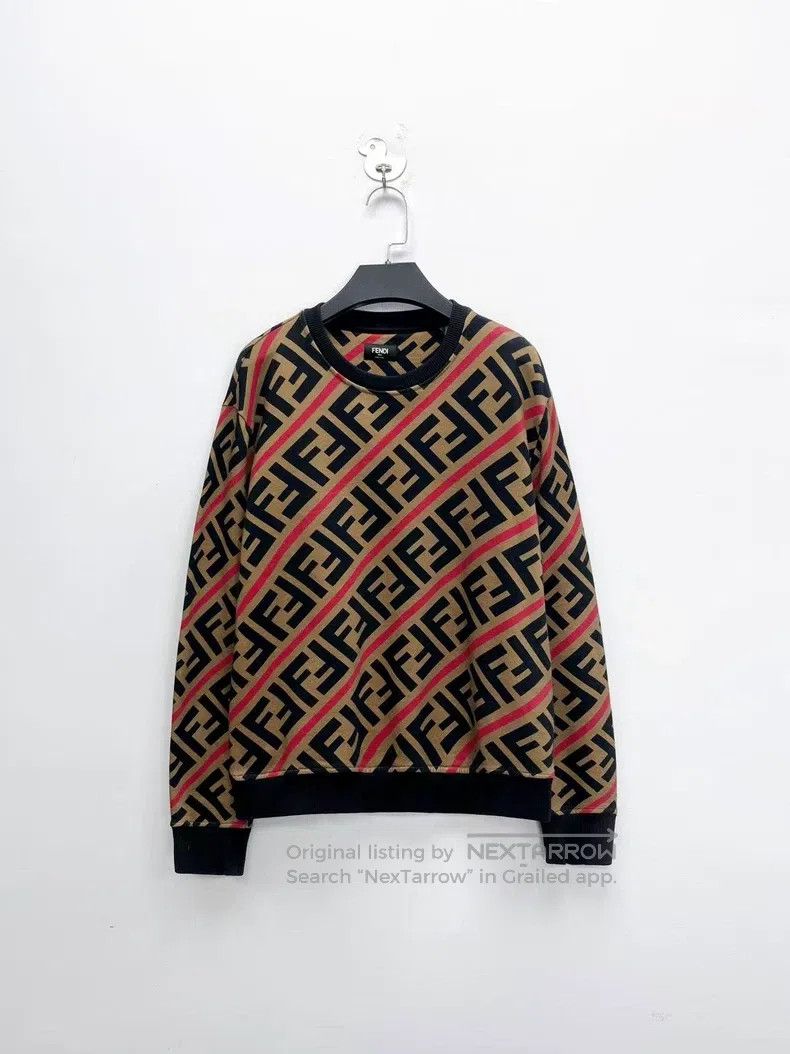 Fendi Brown double F monogram all-over print unisex