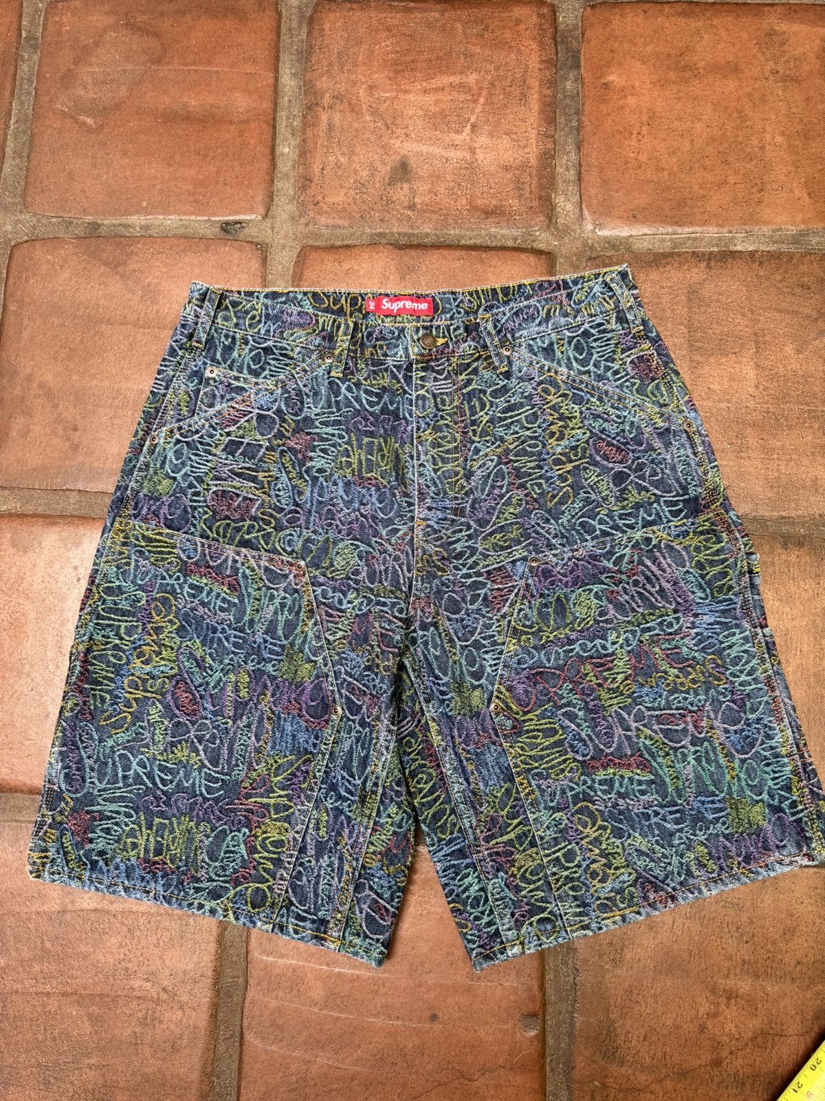 Supreme Supreme Graffiti Double Knee Painter Shorts | Grailed