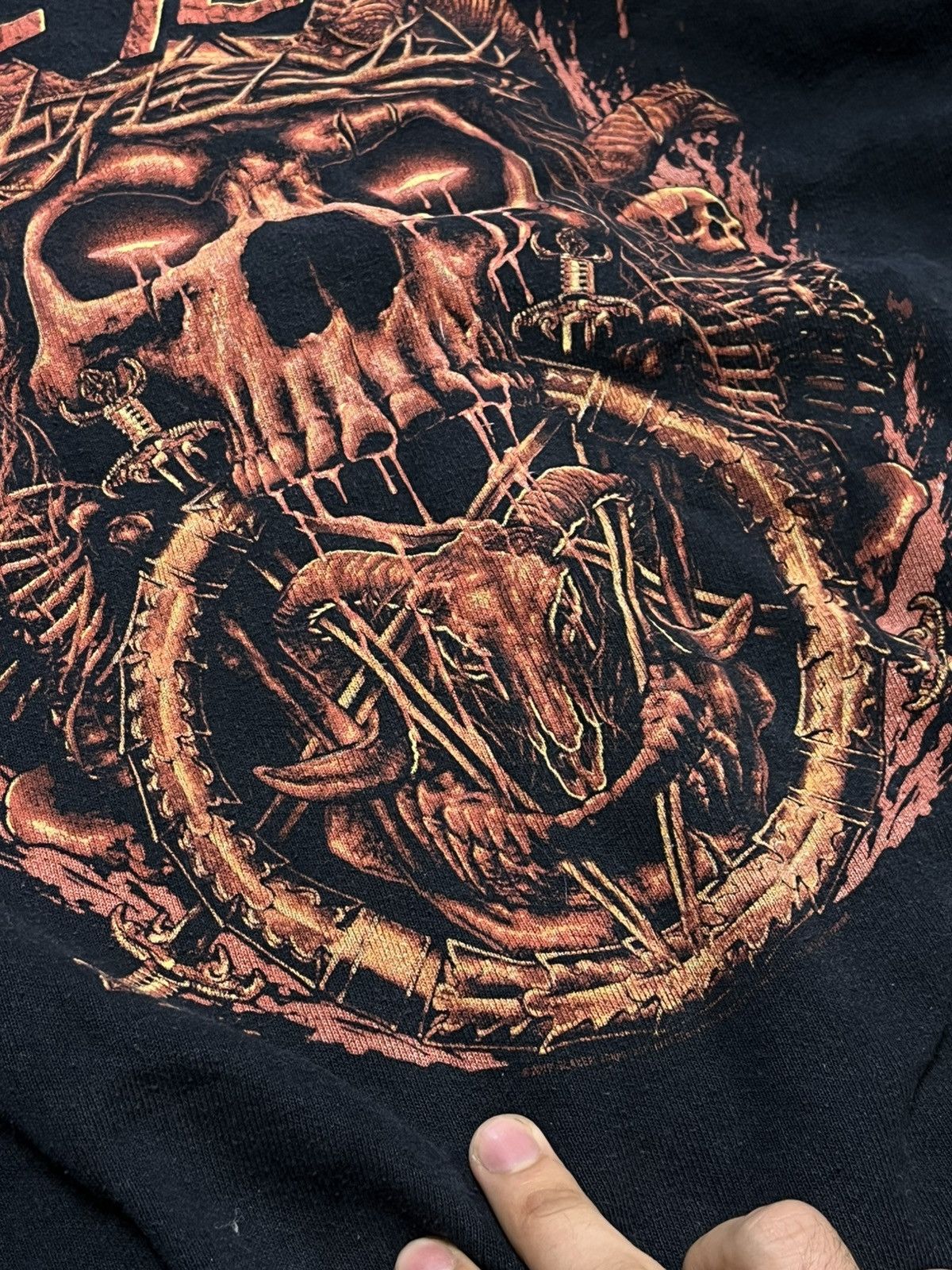 Band Tees × Slayer × Vintage Vintage Slayer Distressed Hoodie Thrash Metal Oversized Size US L / EU 52-54 / 3 - 5 Thumbnail
