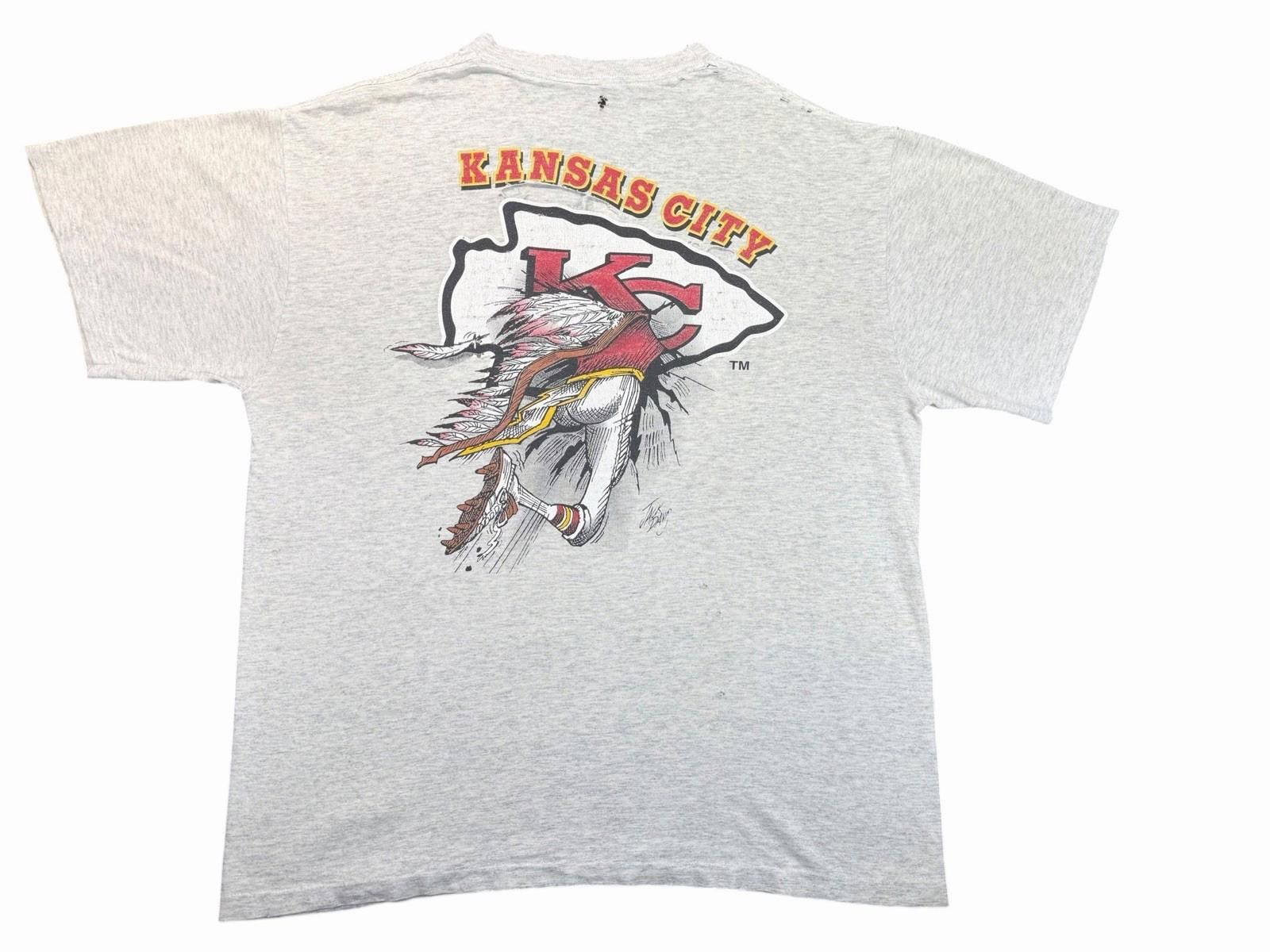 Nutmeg 1990s Kansas City Chiefs #99 Nutmeg Mills Jack Davis Shirt L Size US L / EU 52-54 / 3 - 7 Thumbnail