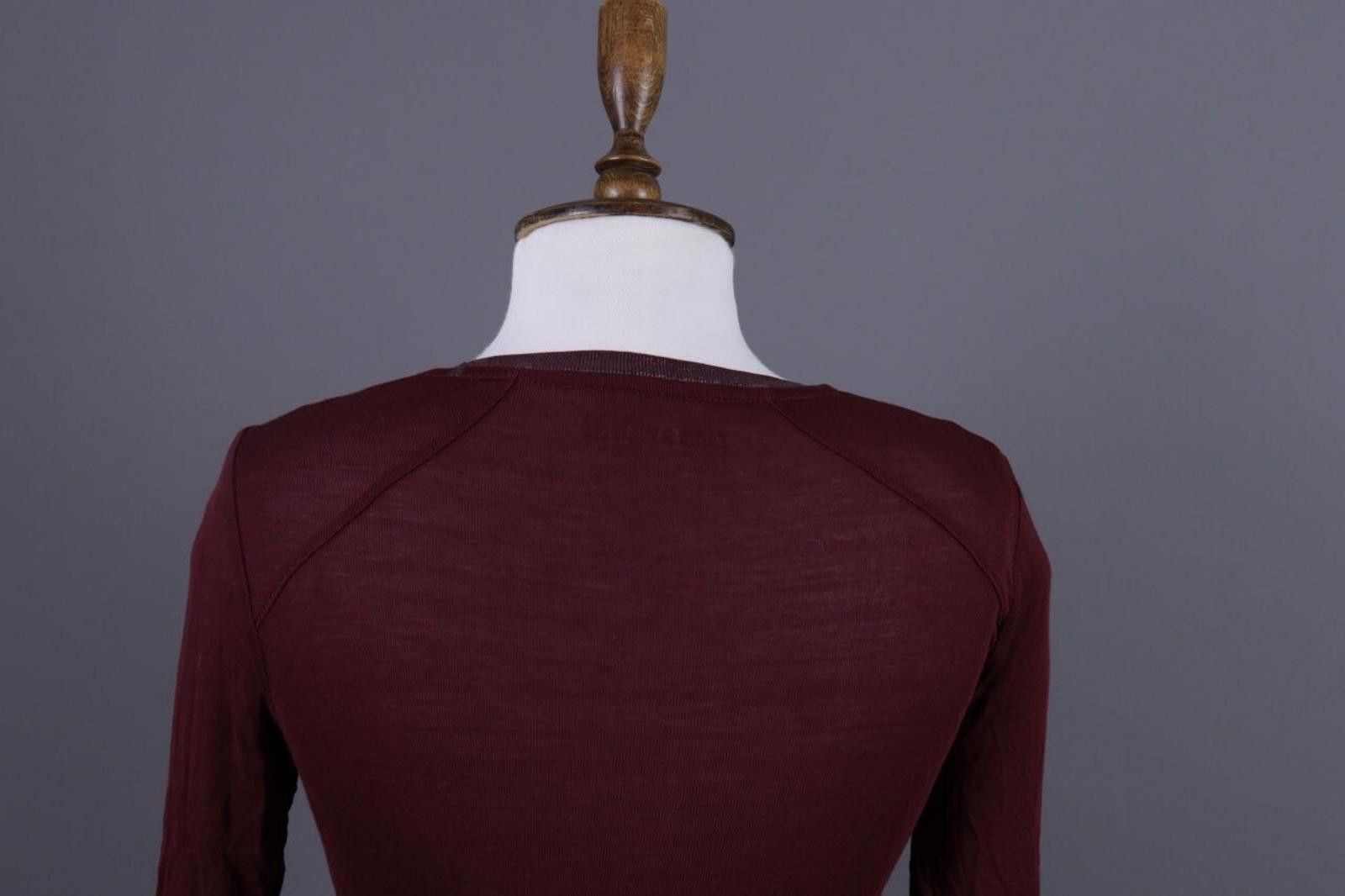 Zadig & Voltaire Zadig & Voltaire Chlo Poil Burgundy Knit Henley Shirt Size S Size S / US 4 / IT 40 - 12 Thumbnail
