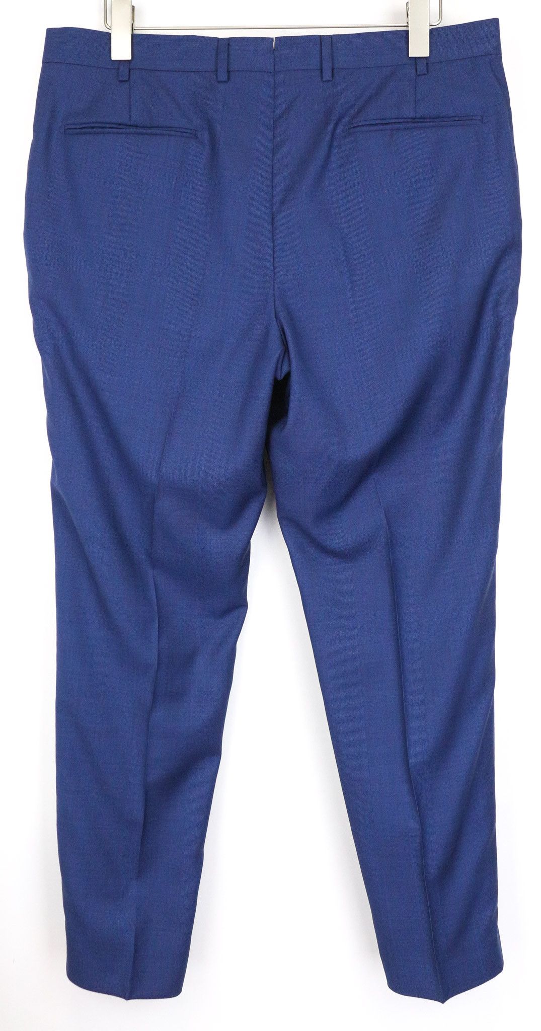 Suitsupply UK44S Mid Blue Slim Glen Check Wool Trousers 76076 Size 44S - 2 Thumbnail