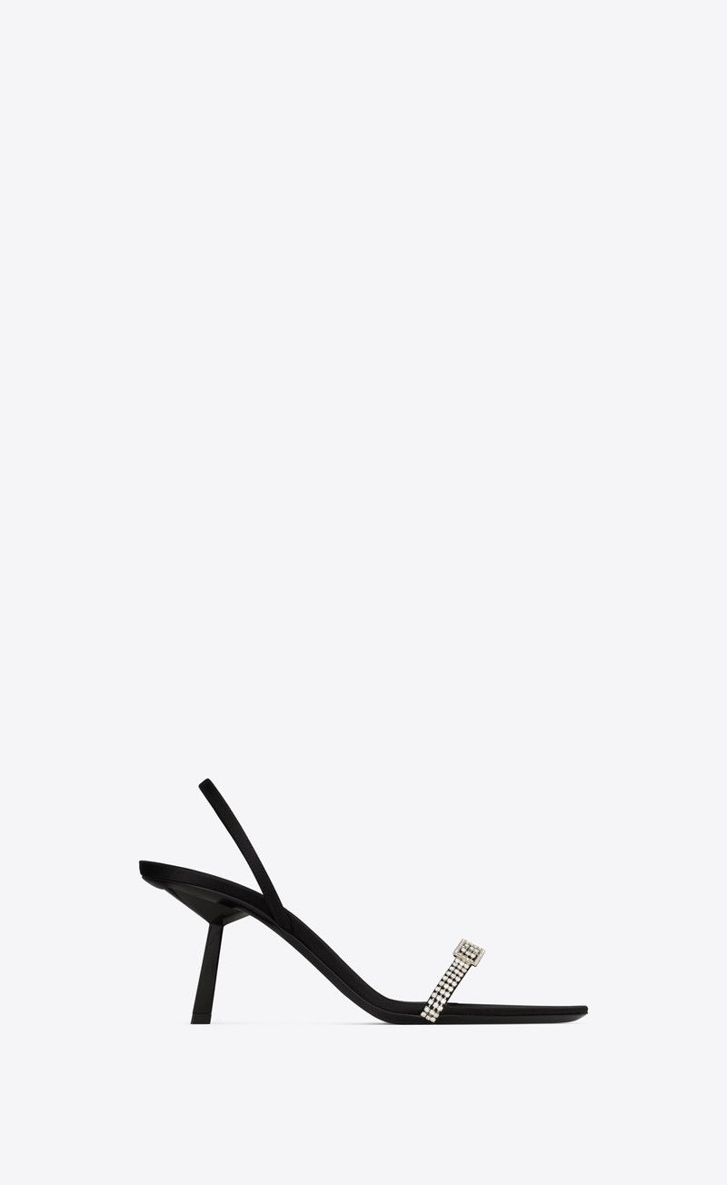 Saint Laurent Paris o1bcso1str0326 Rendez Vous Sandals in Black Size US 5 / IT 35 - 1 Thumbnail