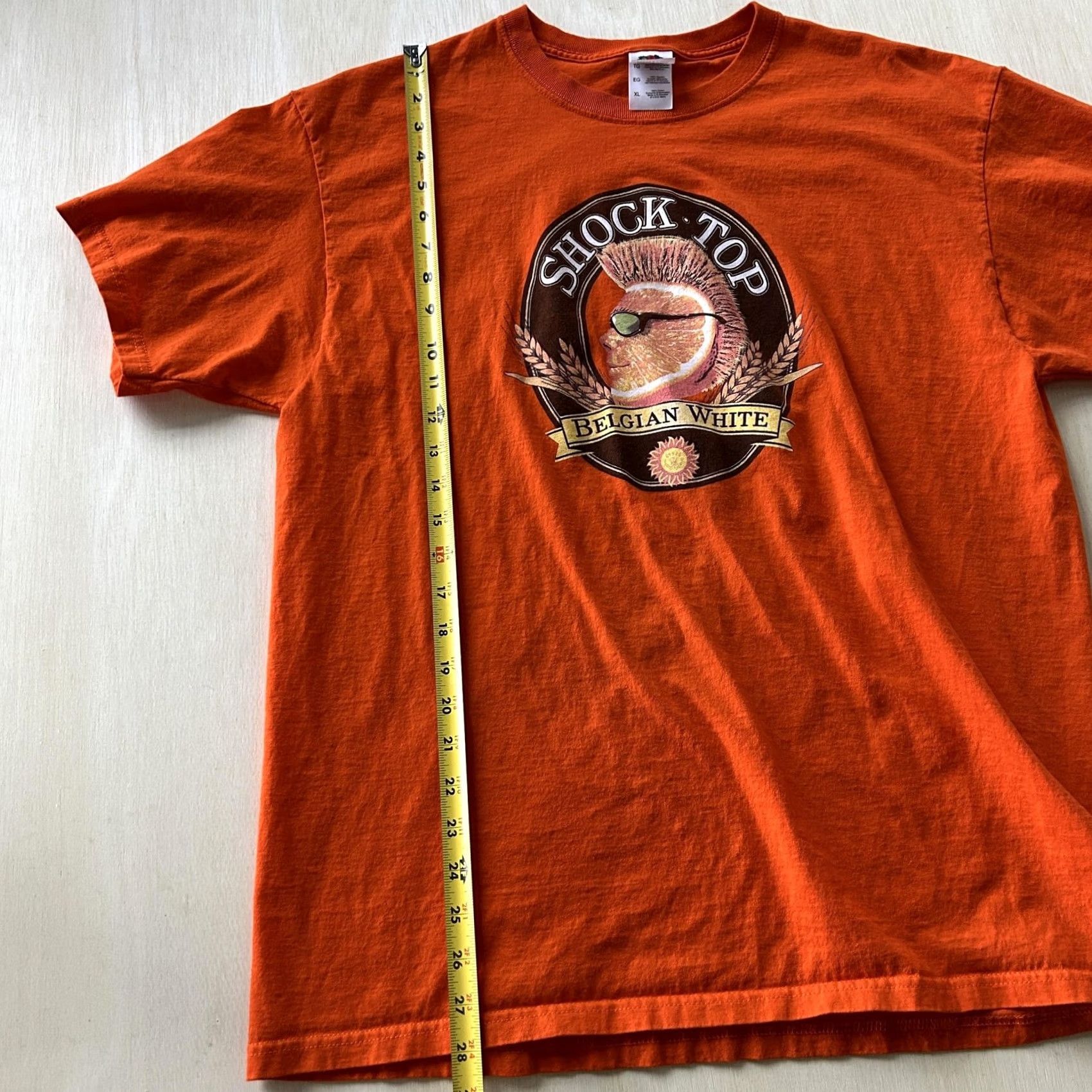 Fruit Of The Loom Fruit of the Loom Shirt Mens XL Orange Shock Top Belgian White Beer Graphic T-Shirt Size US XL / EU 56 / 4 - 4 Thumbnail