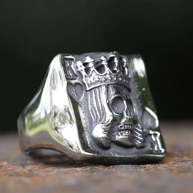 Japanese Brand × Vintage Crown Skull Poker Ring Size ONE SIZE - 3 Thumbnail