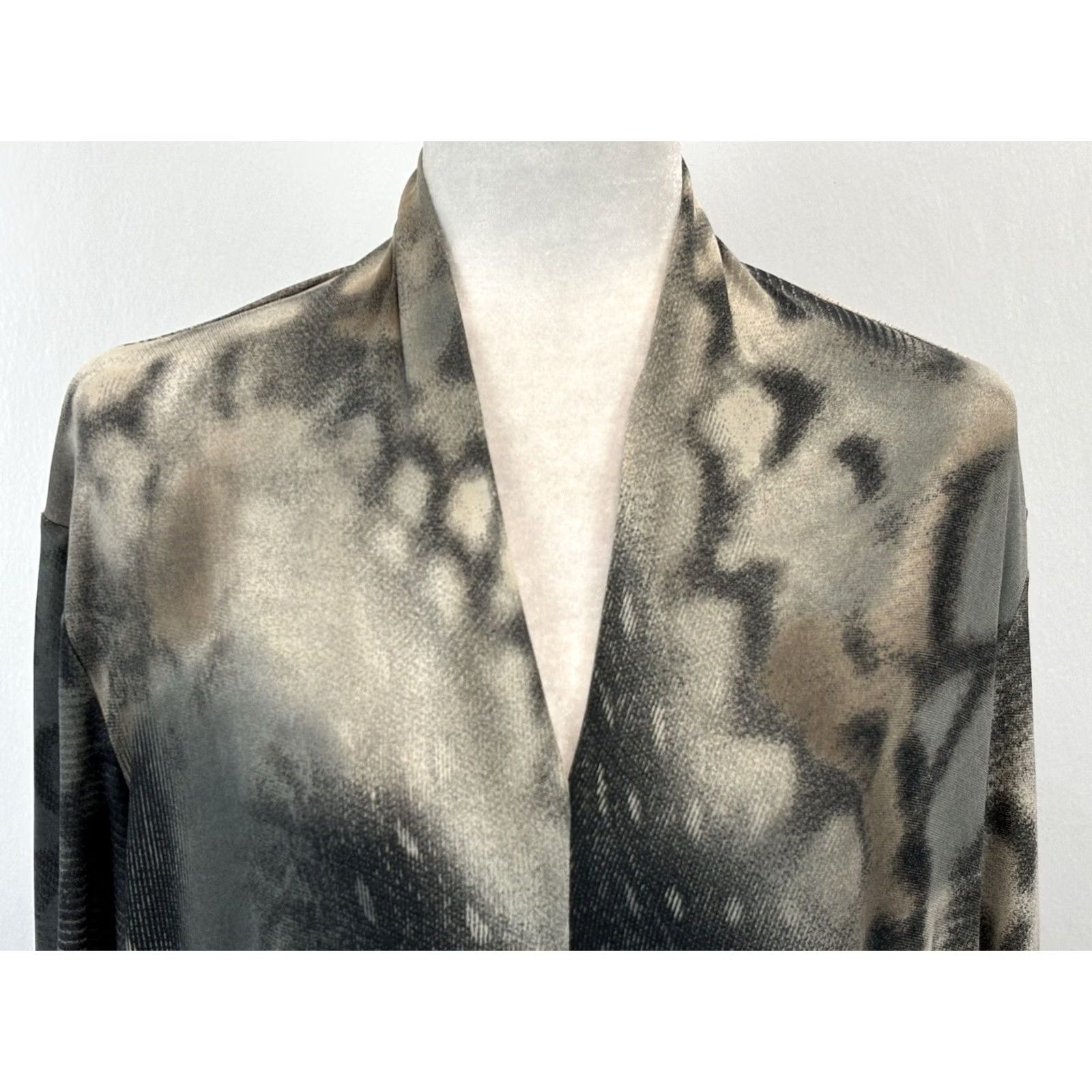 X-LARGE Clara Sun Woo Shirt Tunic Top Women’s Sz X-Large Grey Black Asymmetric Slinky Size XL / US 12-14 / IT 48-50 - 5 Thumbnail