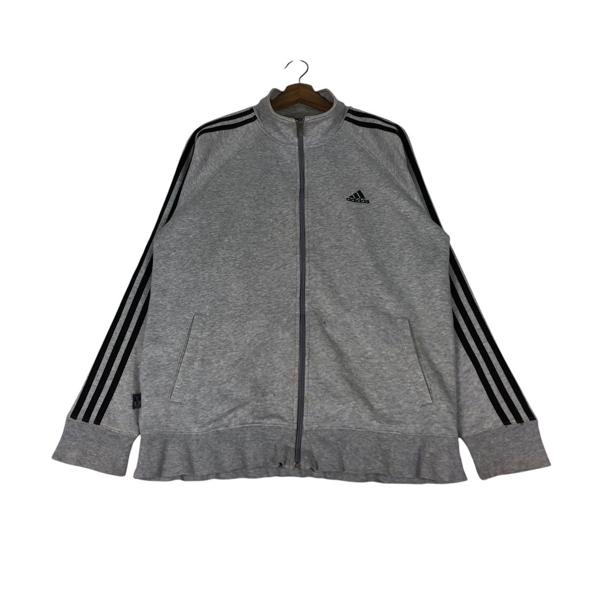 Adidas Adidas 3Stripes Track Jacket Classic Grey ZipUp Minimal Logo Size US M / EU 48-50 / 2 - 3 Thumbnail
