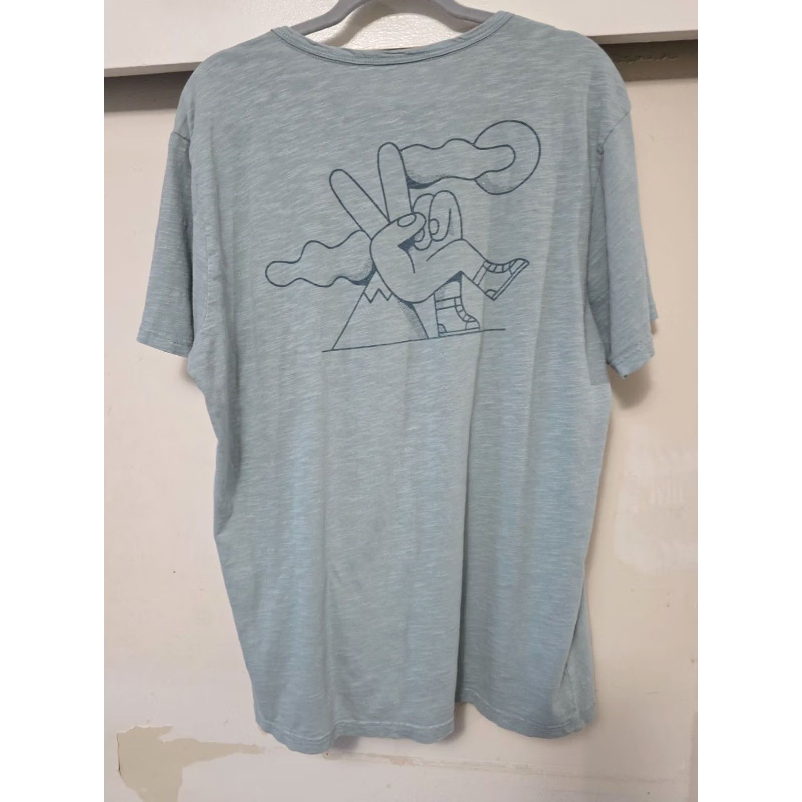 Roark Roark T-Shirt Blue Organic Cotton Peace Mountain Hiker XL Mens Short Sleeve Crew Neck Graphic Print All Seasons Vintage: No Size US XL / EU 56 / 4 - 6 Thumbnail