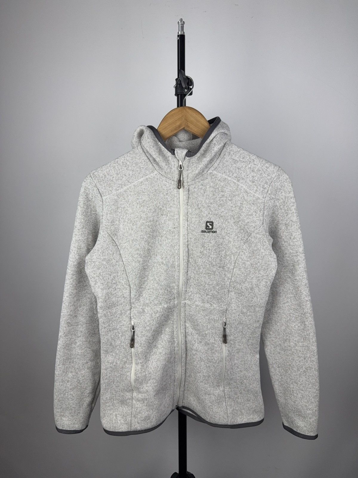 Salomon Salomon Women’s Gray Fleece Hoodie Jacket Size S Size S / US 4 / IT 40 - 1 Thumbnail