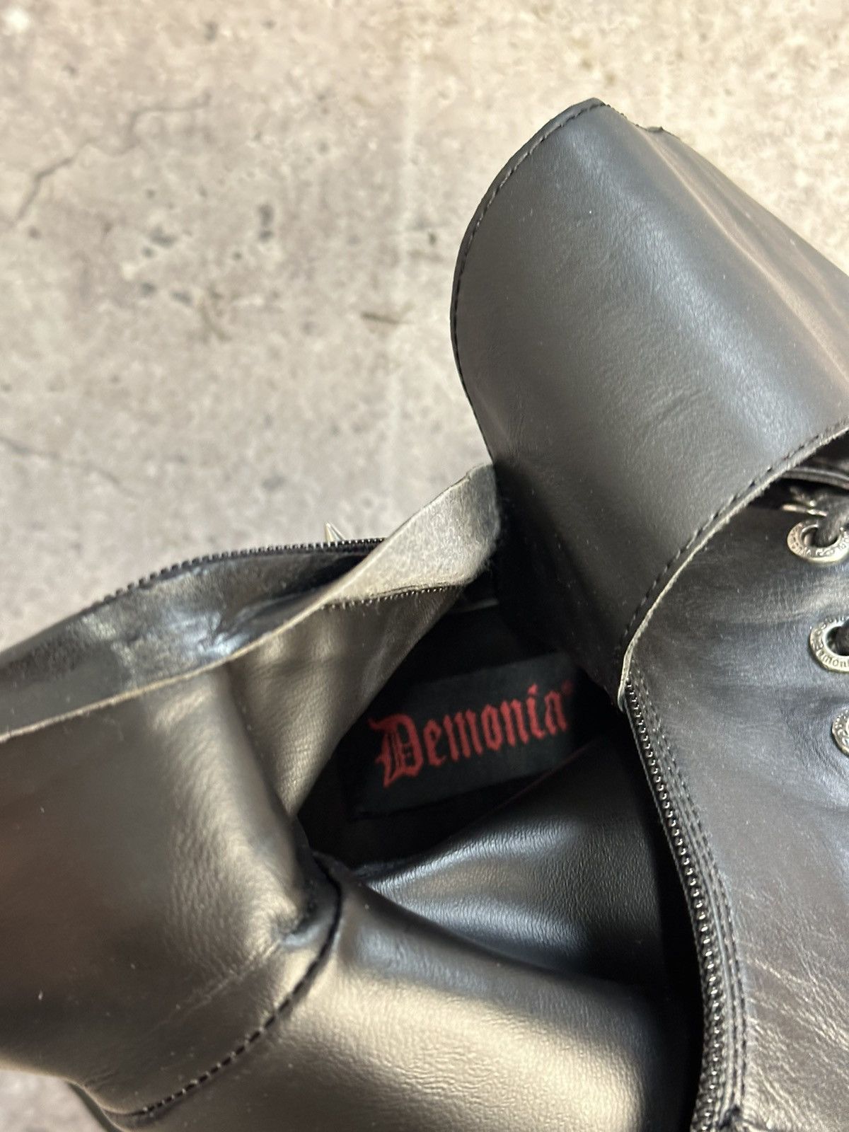 Demonia Cult Vintage Italian AS 98 Rick Owens Style Leather Biker Boots Size US 8 / EU 41 - 7 Thumbnail