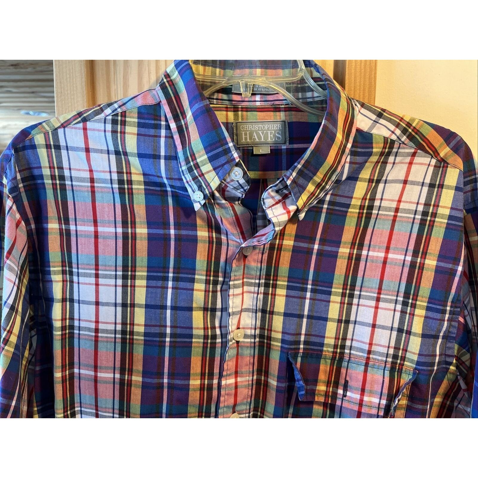Other Christopher Hayes Men's L Multicolor Check LS Button Shirt Size US L / EU 52-54 / 3 - 3 Thumbnail
