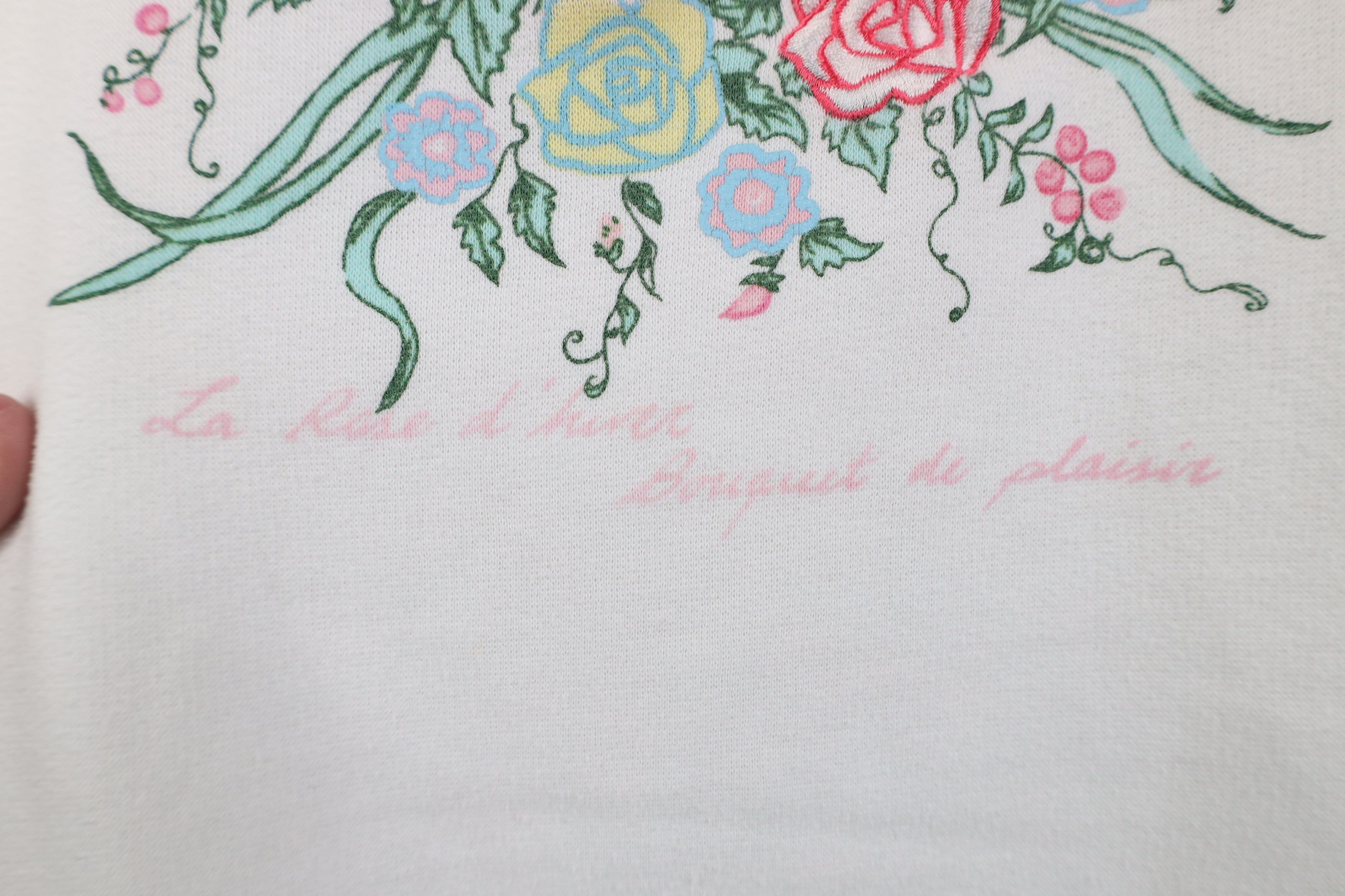Vintage Vintage 90s Streetwear Floral Layered Sweatshirt White Size XL / US 12-14 / IT 48-50 - 5 Thumbnail