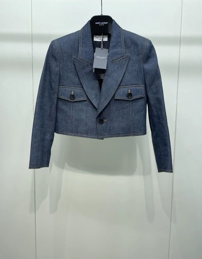 Short Denim Jacket with Pockets