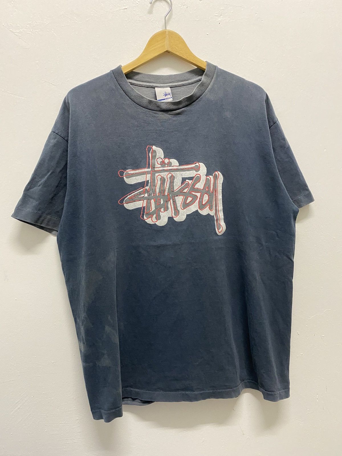 Stussy Rare🔥Vintage Faded STUSSY Big Logo Size US XL / EU 56 / 4 - 1 Thumbnail