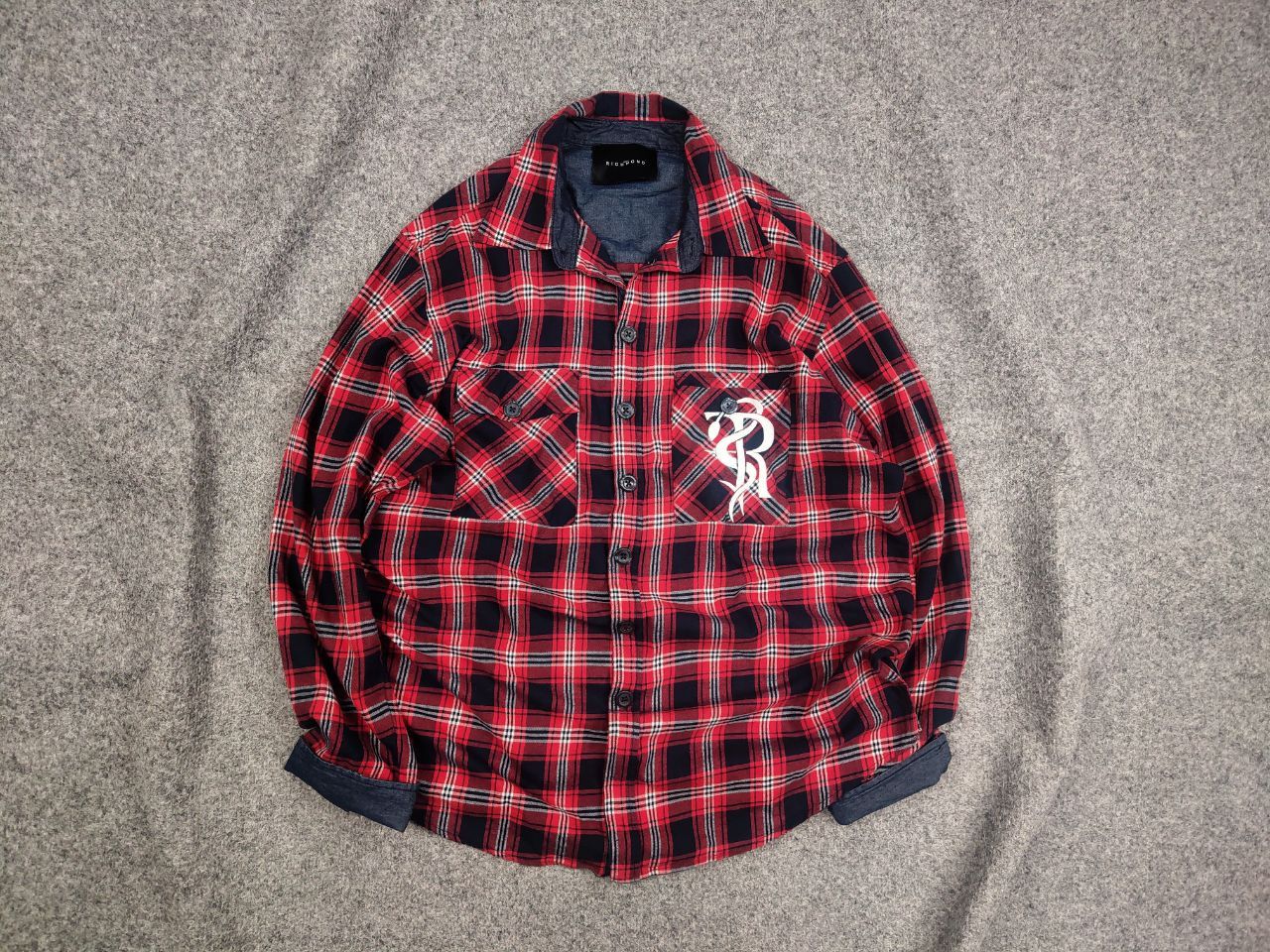 John Richmond John Richmond Design Oversized Red Black Check Flannel Shirt Size US XL / EU 56 / 4 - 1 Thumbnail
