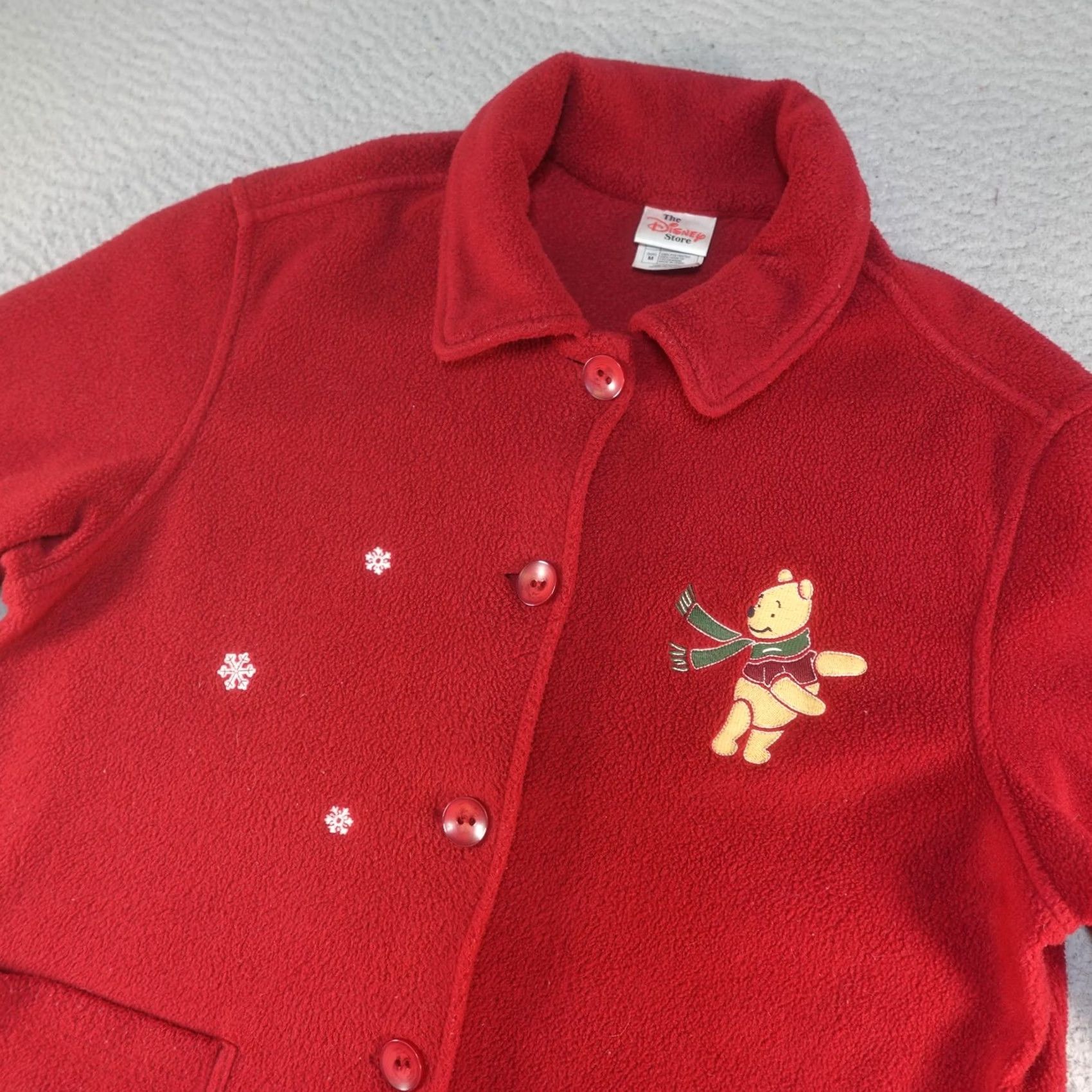 Disney The Disney Store Winnie The Pooh Jacket Womens M Red Fleece Fringe Pockets Size M / US 6-8 / IT 42-44 - 3 Thumbnail