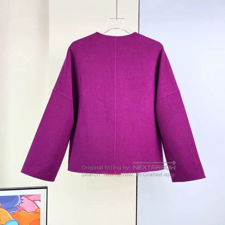 Hermes Hermes Purple Cashmere Round Neck Jacket Size XXS / US 00 / IT 34 - 2 Thumbnail