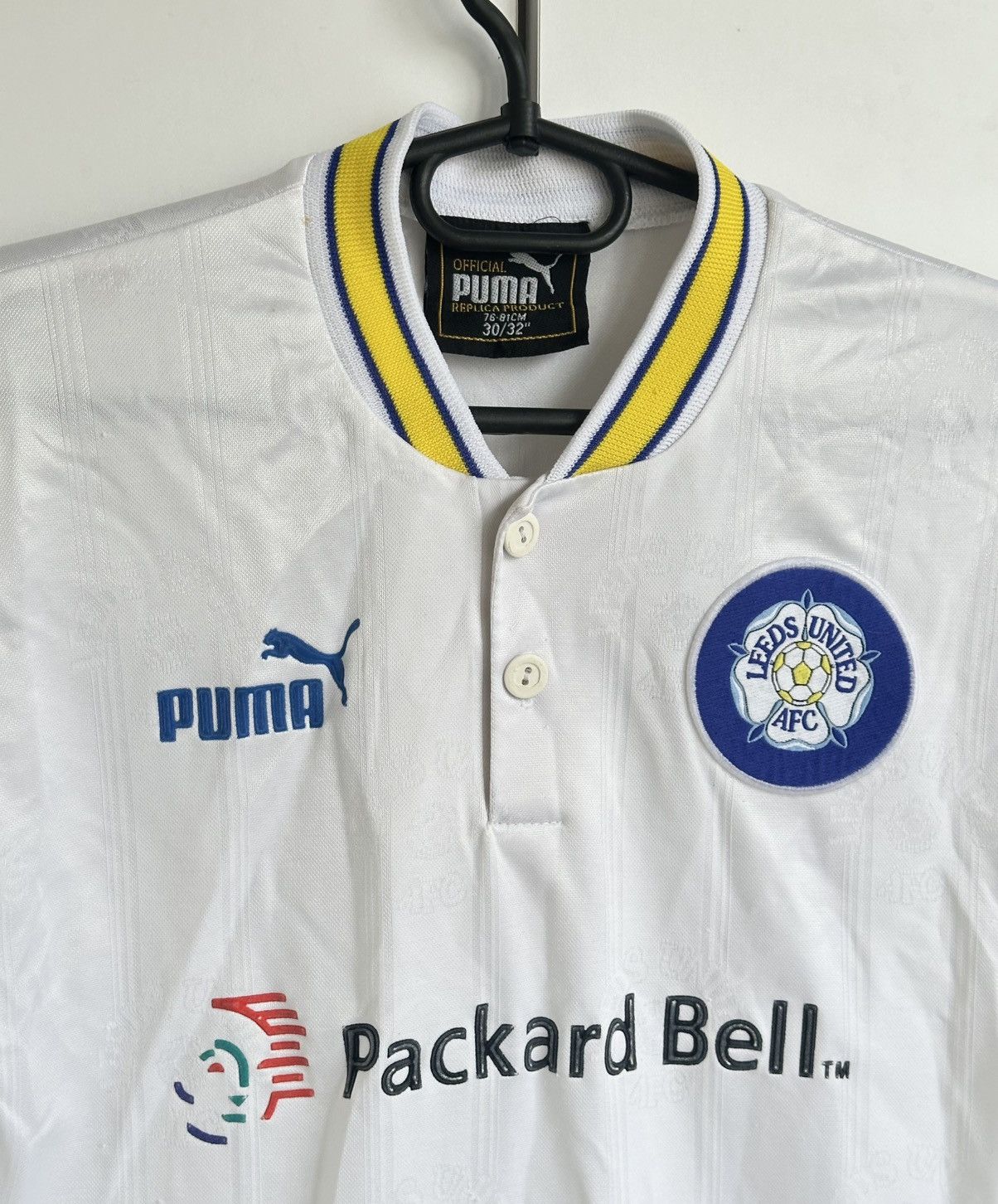 Puma Vintage Leeds United Shirt Puma Packard Bell Jersey Kids Size US M / EU 48-50 / 2 - 2 Thumbnail