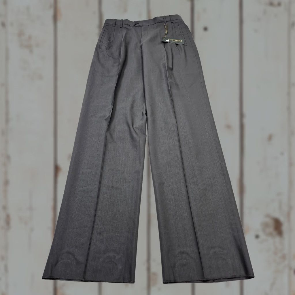 Vintage Zanieri Dress Pants Mens 38x37 Gray Wool Pleated Unhemmed Made Italy NWT Size US 38 / EU 54 - 1 Thumbnail