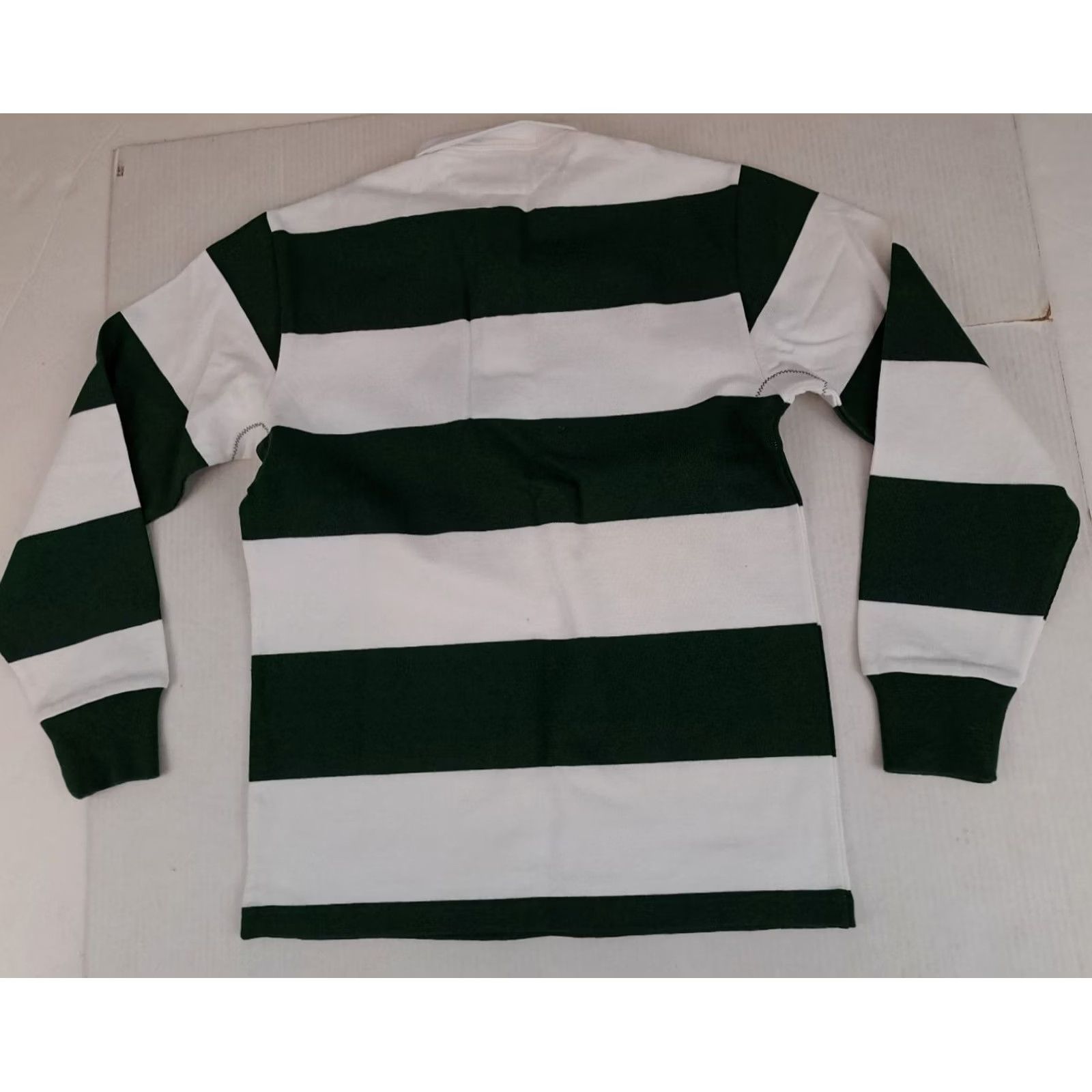 Vintage VINTAGE Sport-Tek Striped Shirt Button-Up Green&White Rugby Shirt S Child? Size US S / EU 44-46 / 1 - 6 Thumbnail
