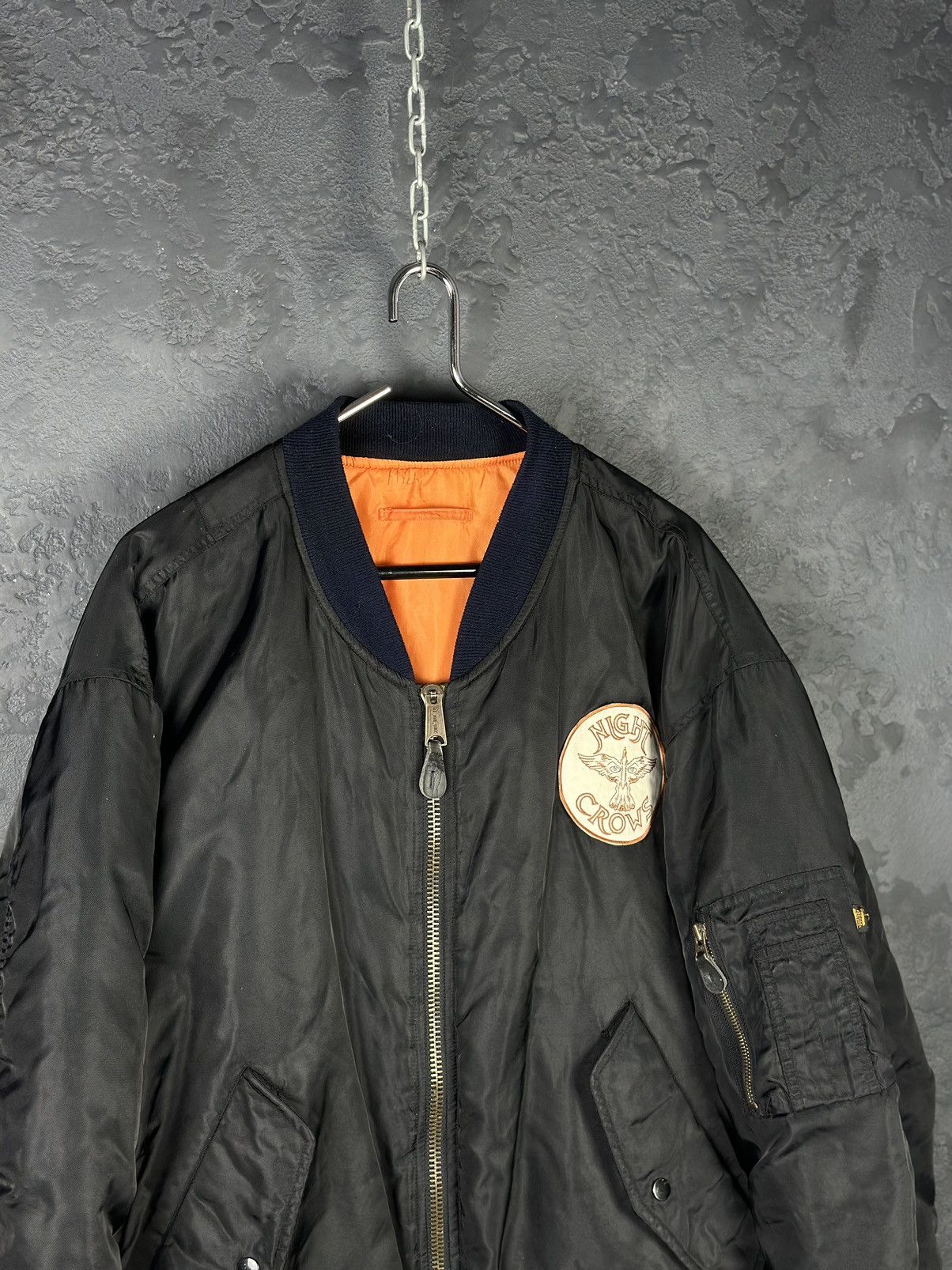 Vintage Vintage Buster Night Crows MA-1 Bomber Jacket Size US XL / EU 56 / 4 - 3 Thumbnail