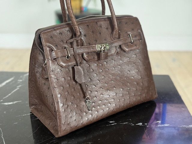 Other Genuine Full-Point Ostrich Leather Handbag– Made in Japan Size ONE SIZE - 3 Thumbnail