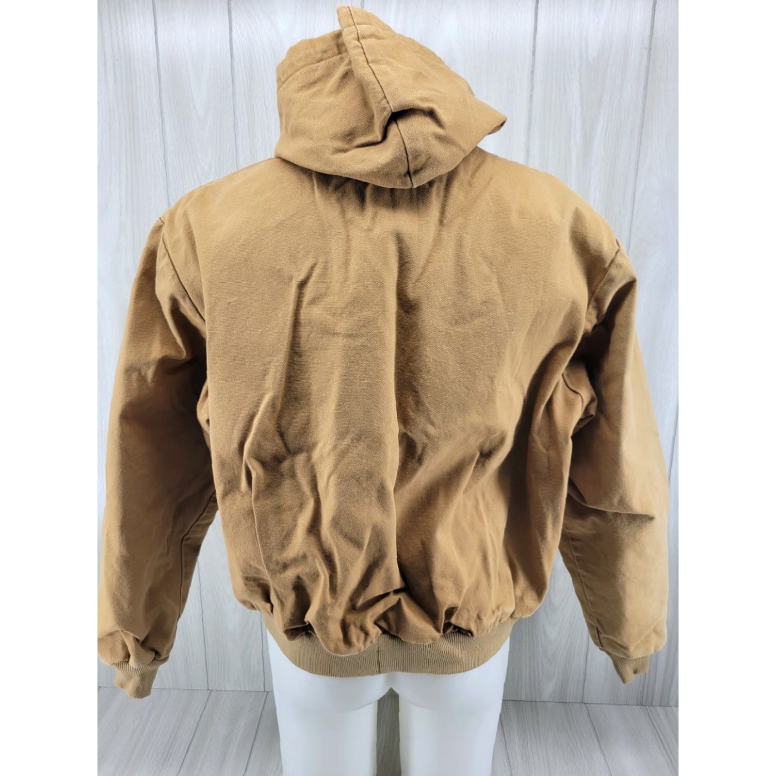 Vintage Fade Distressed Berco Hood Jacket Thermal Lining Duck Brown Mens XL 48-50 Canvas Cotton Jacket Size US XL / EU 56 / 4 - 6 Thumbnail