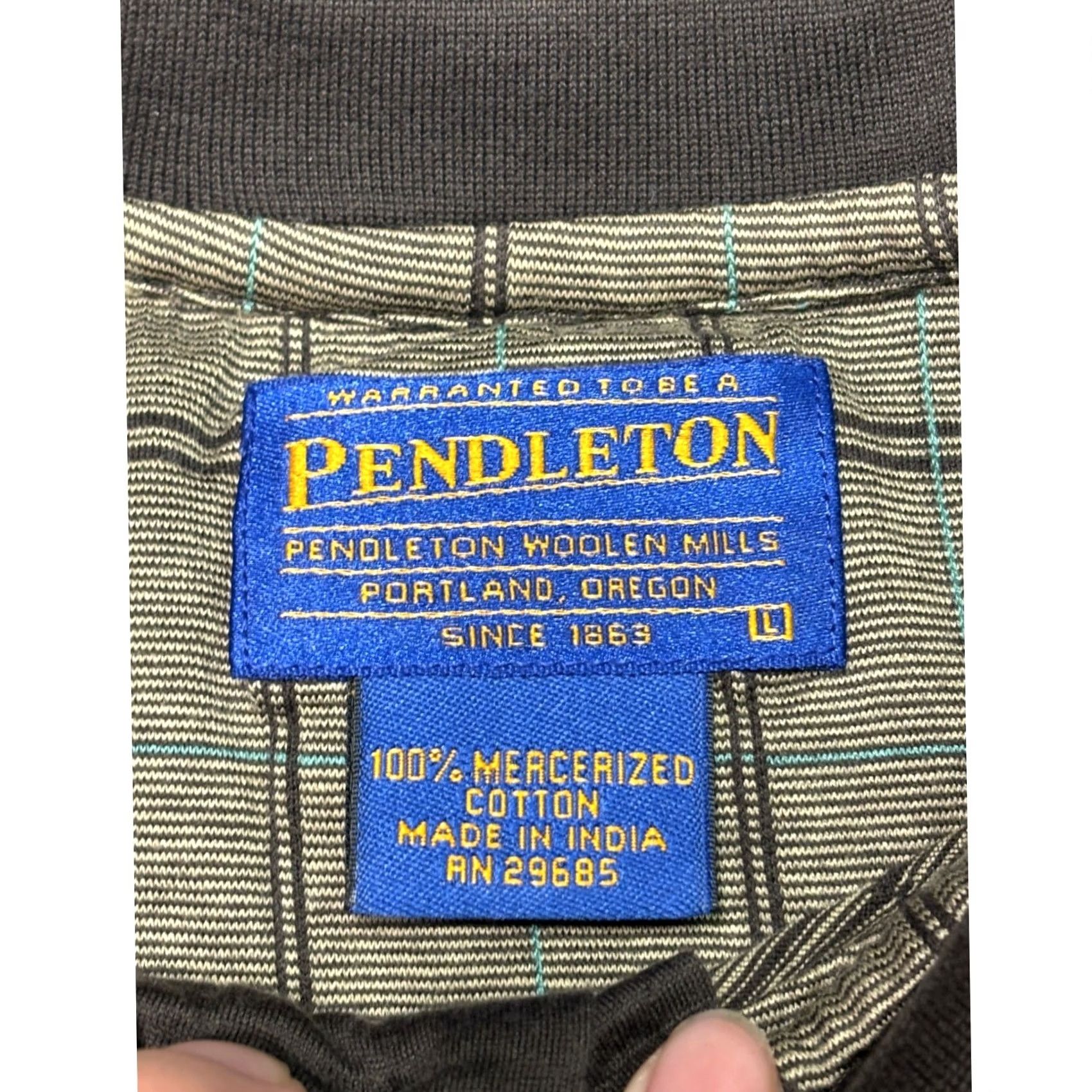 Pendleton Pendleton Mens Plaid Polo Shirt, Large Size, Gray, Regular Fit, Classic Style Size US L / EU 52-54 / 3 - 3 Thumbnail