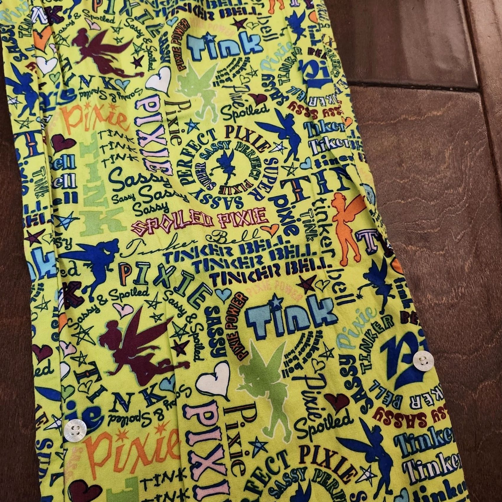 Disney VINTAGE? No — Disney World Disneyland Resort Women's XS Tinkerbell Cotton Pajama Pants Size 26" / US 2 / IT 38 - 6 Thumbnail