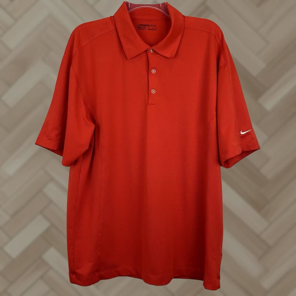 Nike Nike Golf Polo Shirt Mens Large Red Dri-Fit Collared Short Sleeve Lightweight Regular Fit Preppy Sports Golf Shirt Size US L / EU 52-54 / 3 - 1 Thumbnail