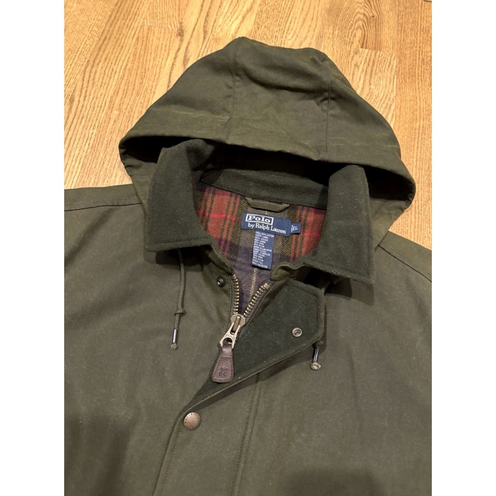 Ralph Lauren VINTAGE Polo Ralph Lauren Field Coat Men’s L Waxed Canvas Hooded Padded Water Resistant Windproof Zip Pockets Green Size US L / EU 52-54 / 3 - 5 Thumbnail