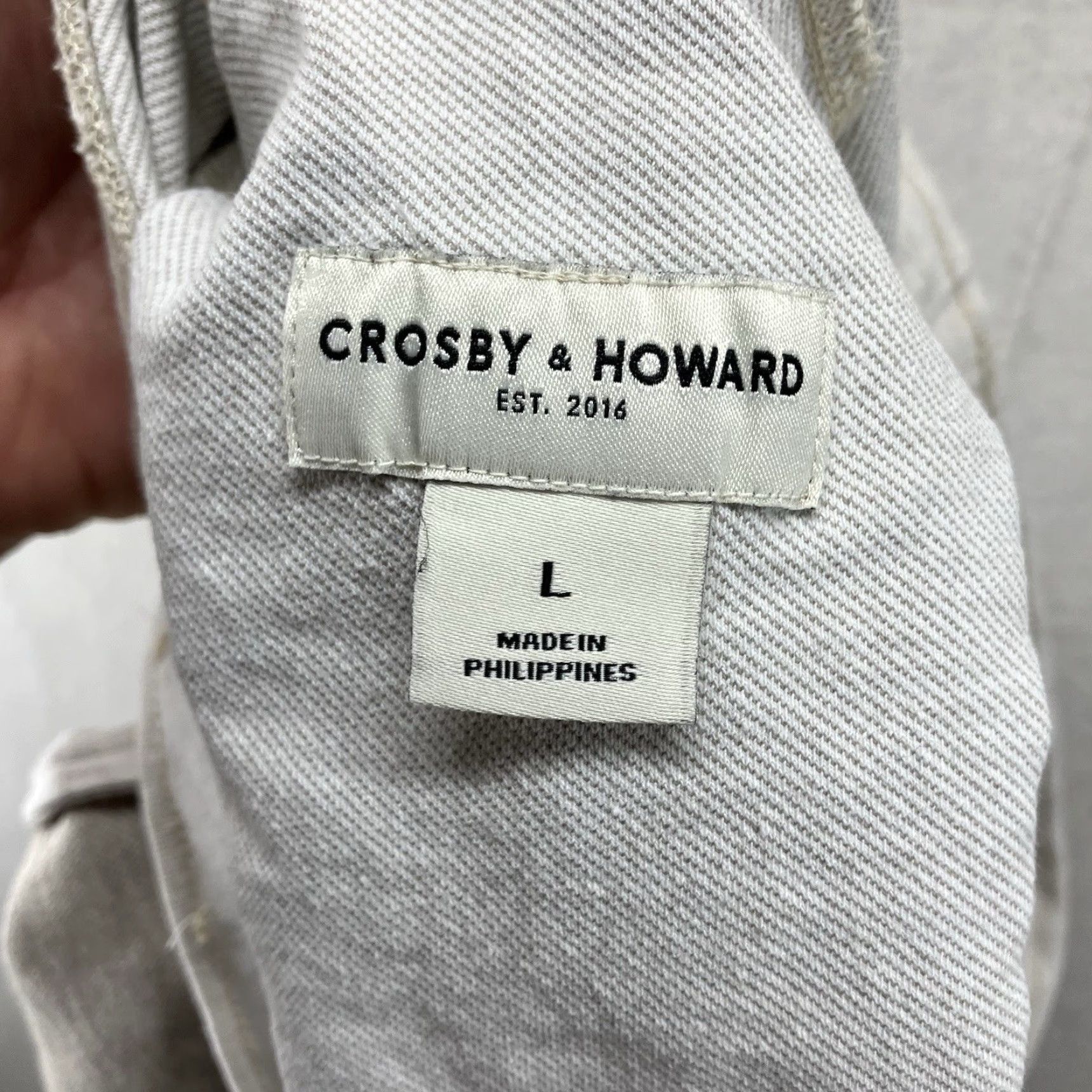 Vintage Crosby & Howard Men's Large Beige Chino Shorts Soft Stretch Drawstring 40x7 Casual Travel Summer Size US 33 - 3 Thumbnail