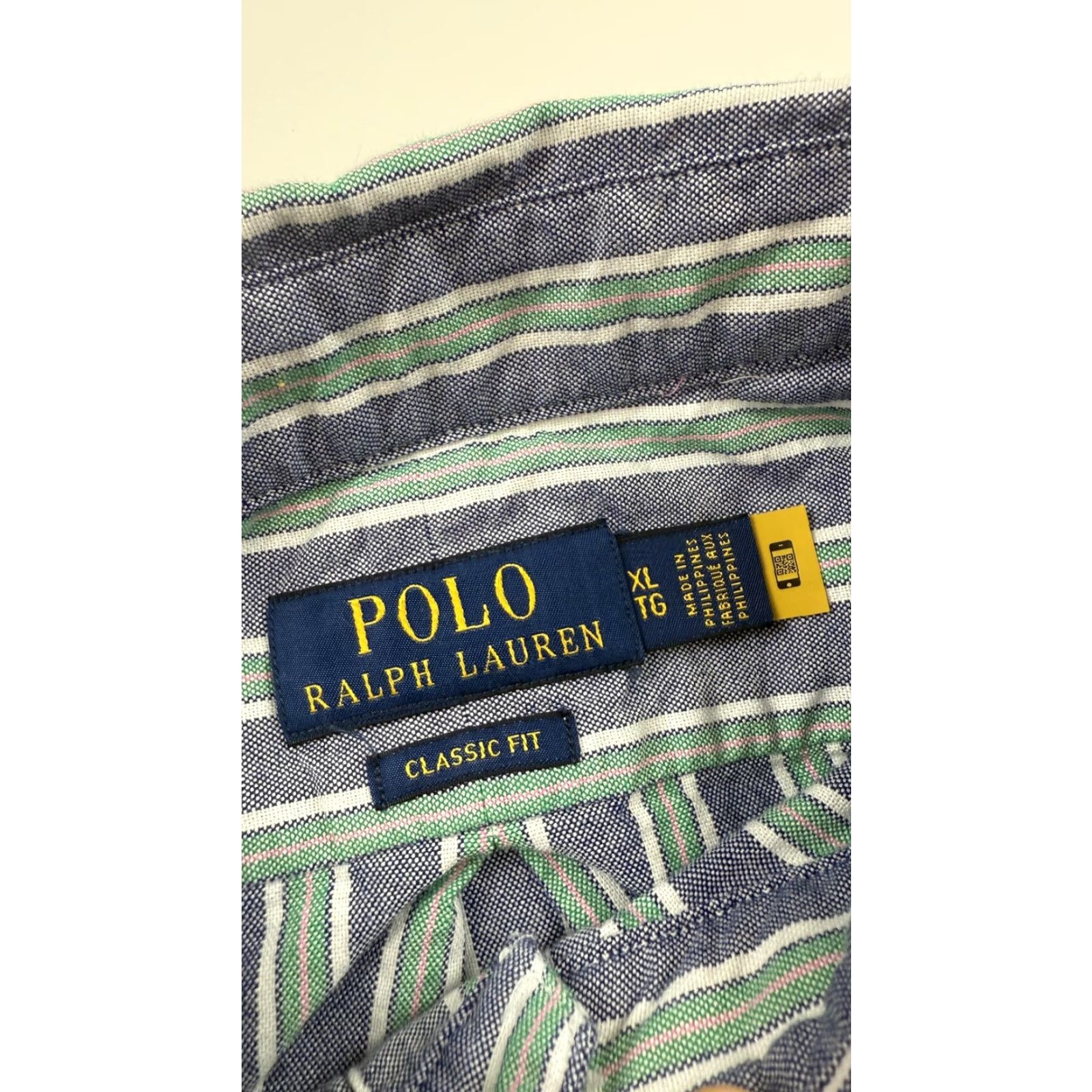 Polo Ralph Lauren Polo Ralph Lauren Shirt Mens XL Blue Striped Button-Down Cotton Classic Fit Long Sleeve Size US XL / EU 56 / 4 - 3 Thumbnail