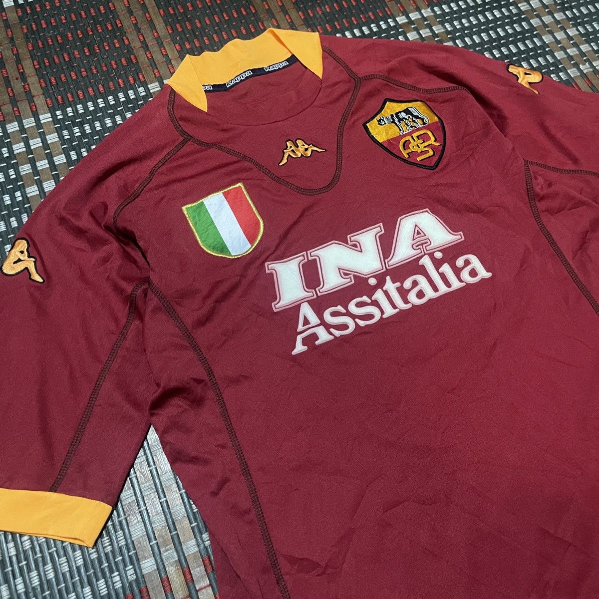 Kappa × Vintage Vintage 2001 -02 As Roma Home Jersey #24 Delvecchio Size US L / EU 52-54 / 3 - 3 Thumbnail