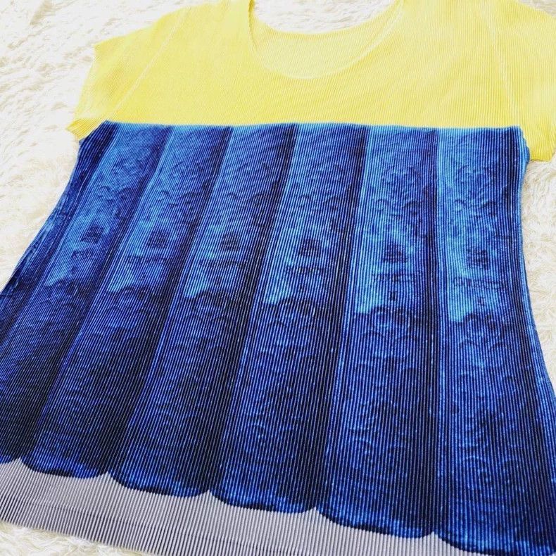 Issey Miyake issey miyake size:3 Blue pleated half-sleeve Size XXS / US 00 / IT 34 - 6 Thumbnail